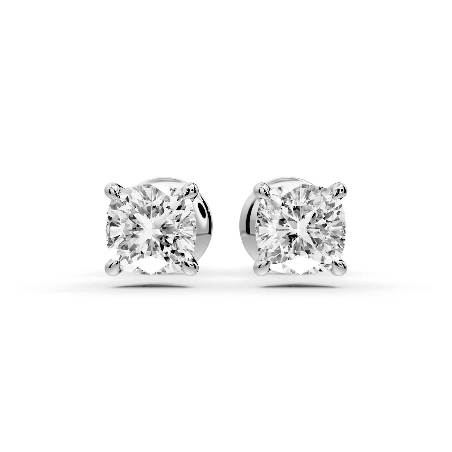 Aura - 1ct 14k white gold Cushion - Cut Diamond Stud Earrings - Mr. Alex Jewelry