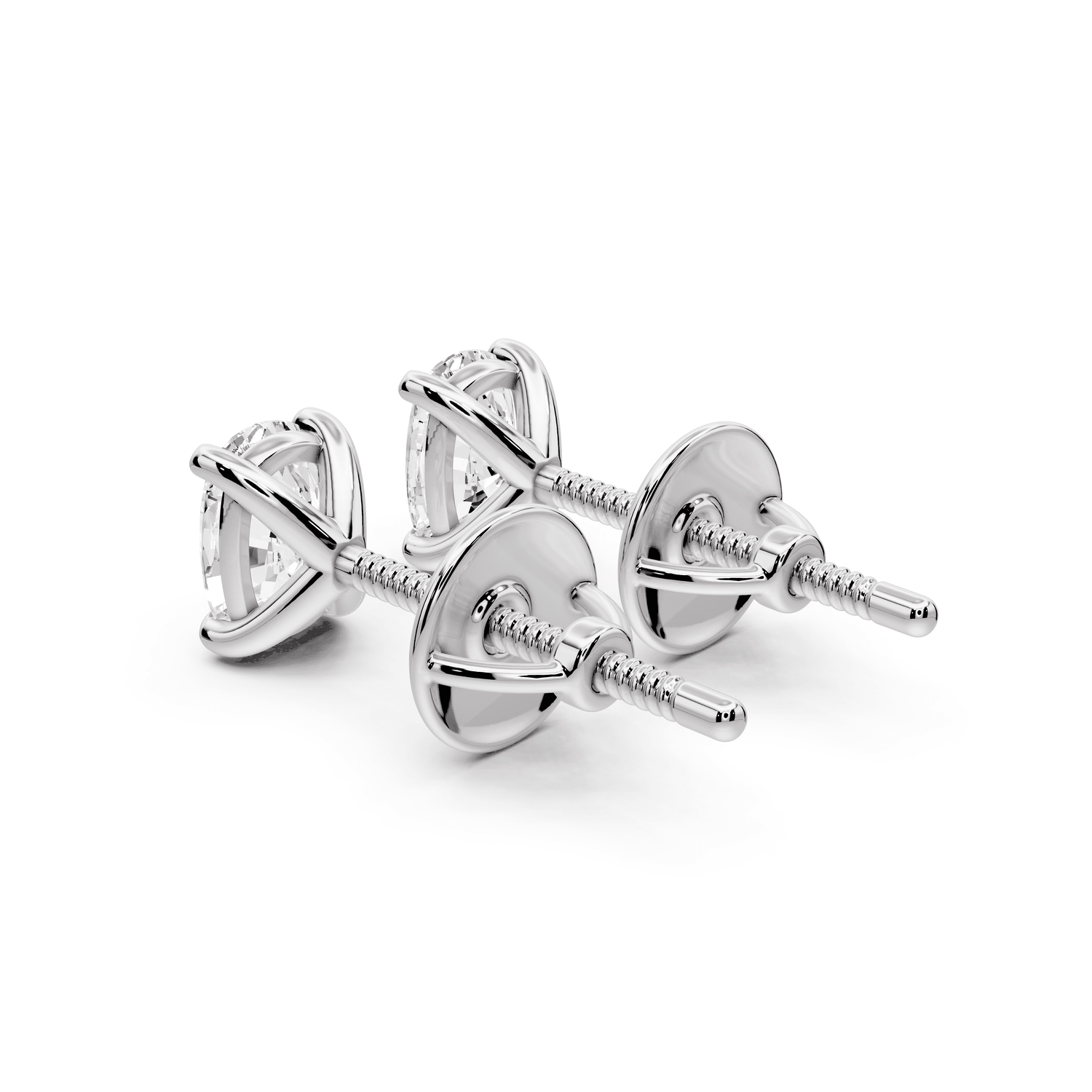 Aura - 1ct 14k white gold Elgcushion - Cut Diamond Stud Earrings - Mr. Alex Jewelry