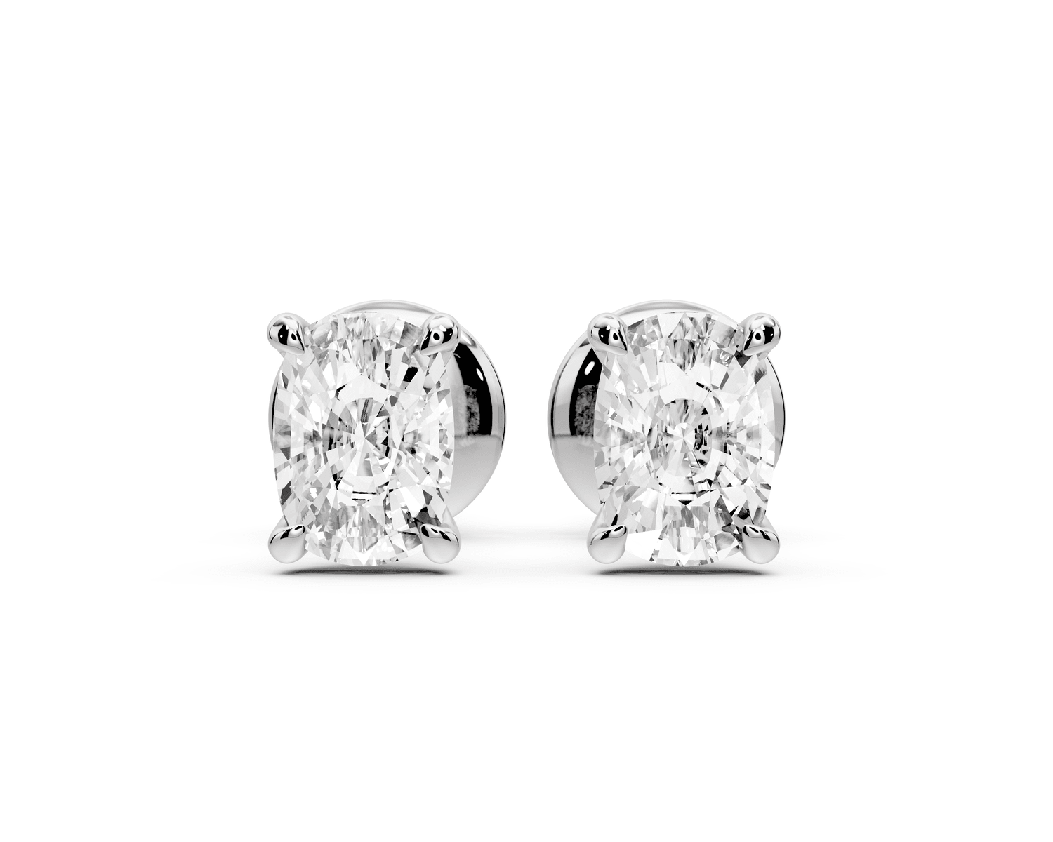 Aura - 1ct 14k white gold Elgcushion - Cut Diamond Stud Earrings - Mr. Alex Jewelry