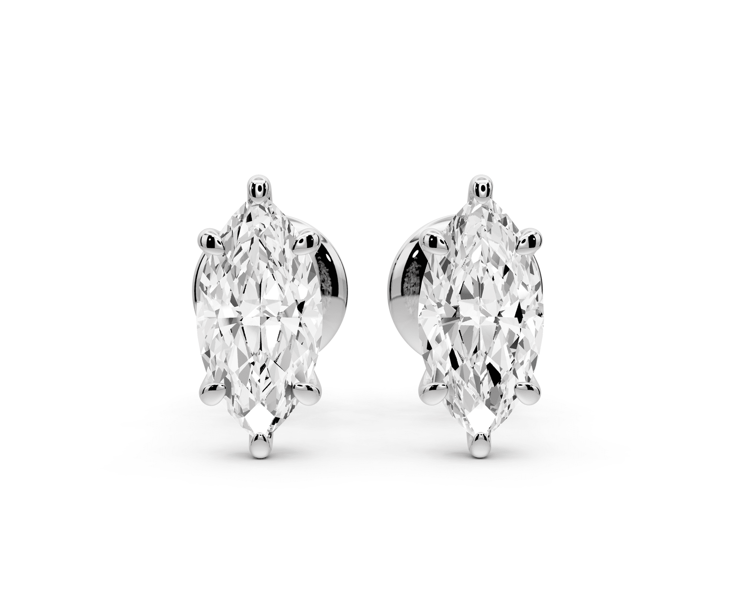 Aura - 1ct 14k white gold Marquise - Cut Diamond Stud Earrings - Mr. Alex Jewelry
