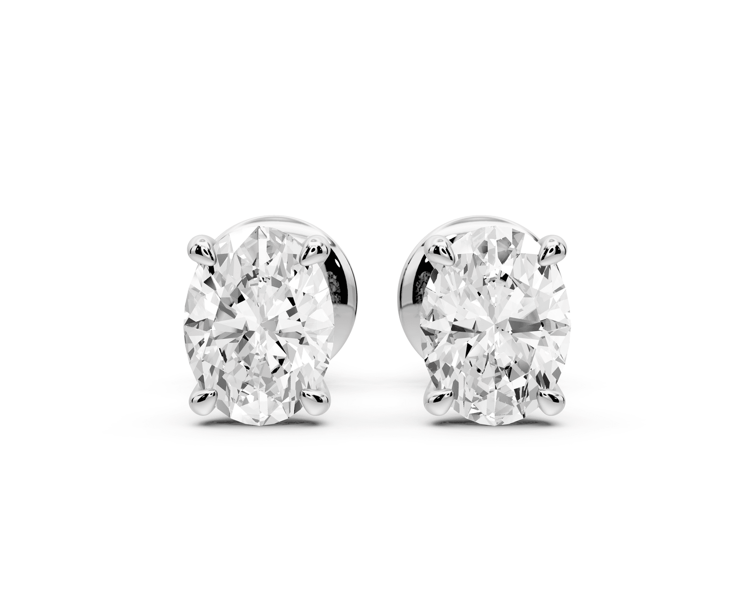 Aura - 1ct 14k white gold Oval - Cut Diamond Stud Earrings - Mr. Alex Jewelry