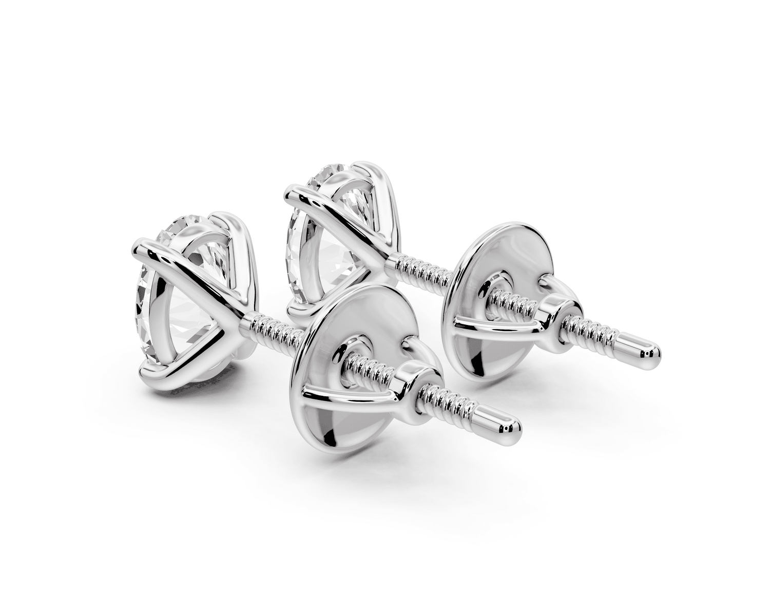 Aura - 1ct 14k white gold Oval - Cut Diamond Stud Earrings - Mr. Alex Jewelry