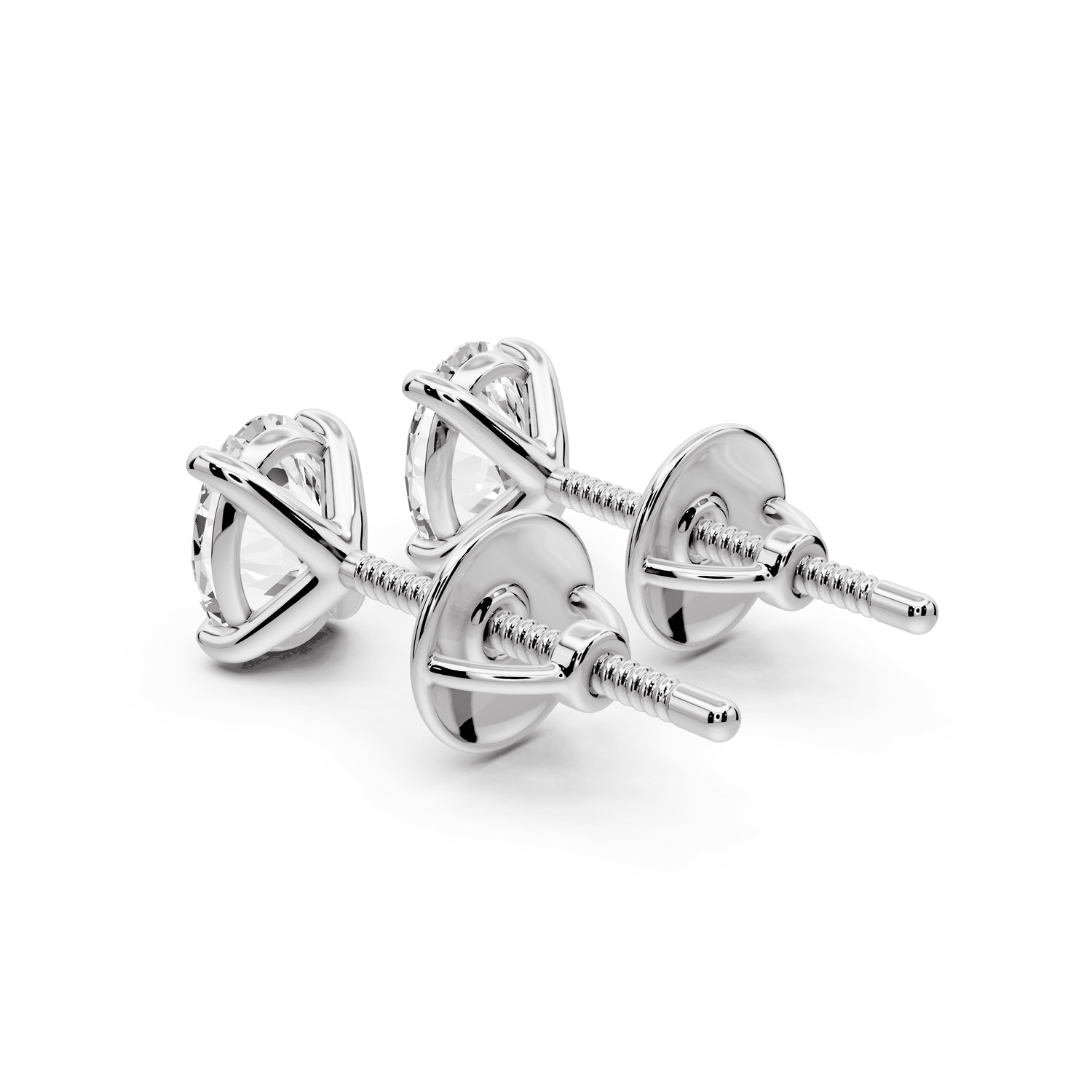 Aura - 1ct 14k white gold Oval - Cut Diamond Stud Earrings - Mr. Alex Jewelry