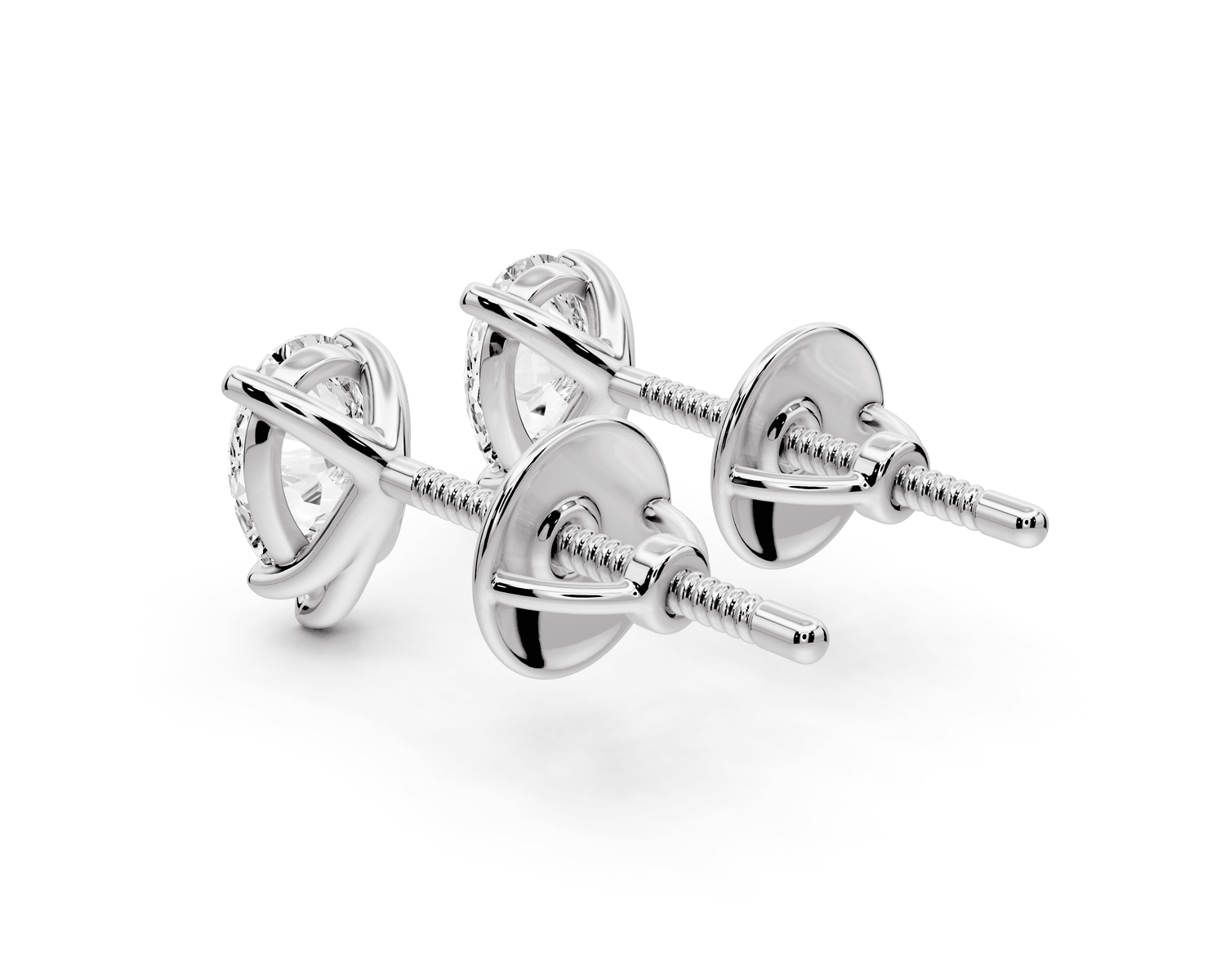 Aura - 1ct 14k white gold Pear - Cut Diamond Stud Earrings - Mr. Alex Jewelry