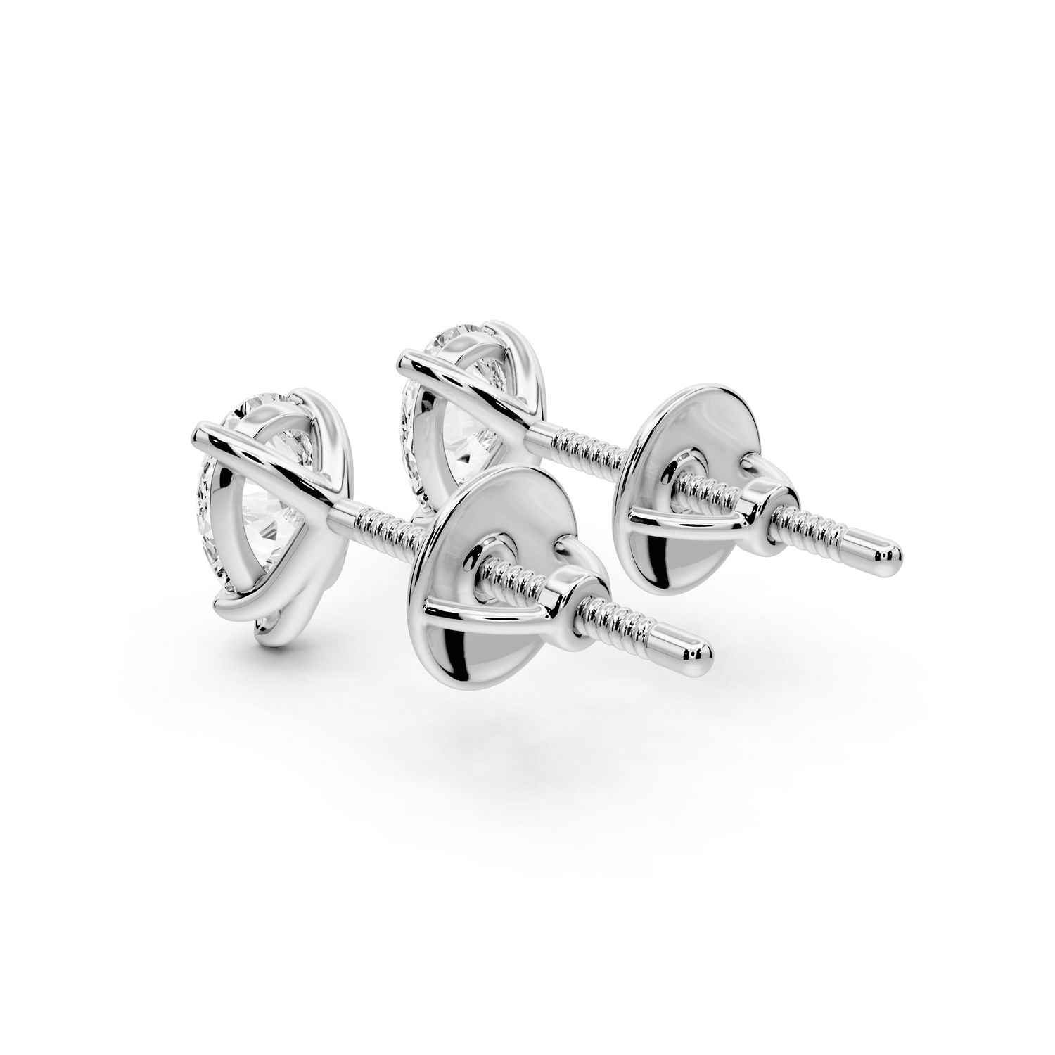 Aura - 1ct 14k white gold Pear - Cut Diamond Stud Earrings - Mr. Alex Jewelry
