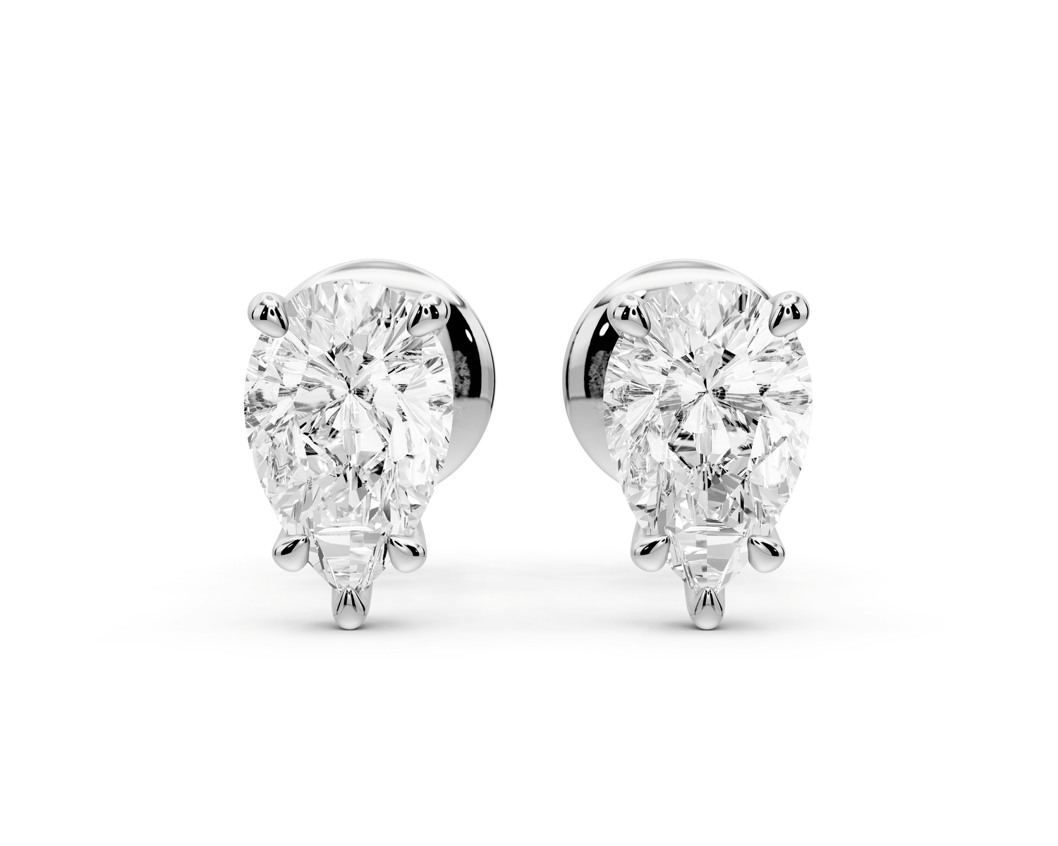 Aura - 1ct 14k white gold Pear - Cut Diamond Stud Earrings - Mr. Alex Jewelry