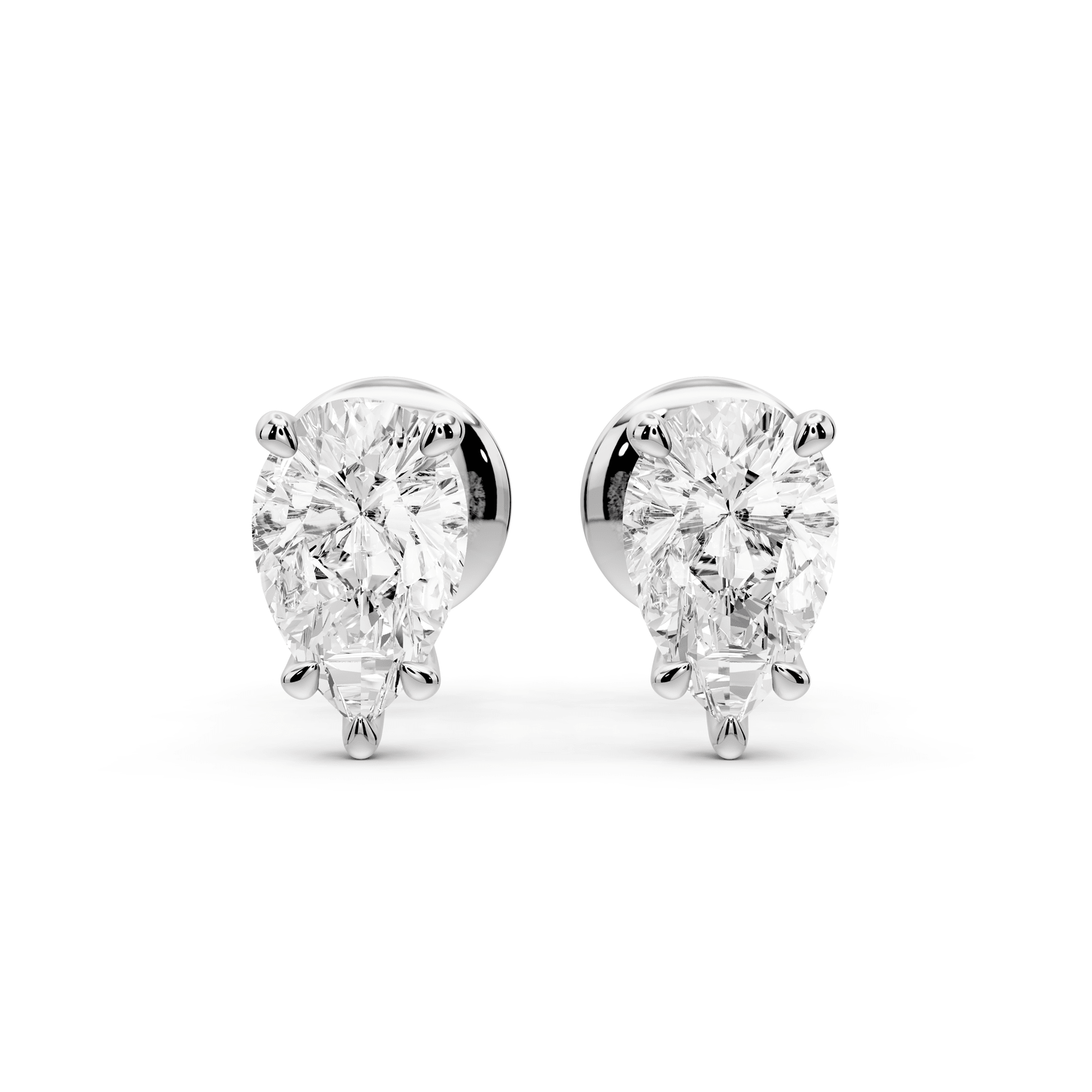 Aura - 1ct 14k white gold Pear - Cut Diamond Stud Earrings - Mr. Alex Jewelry