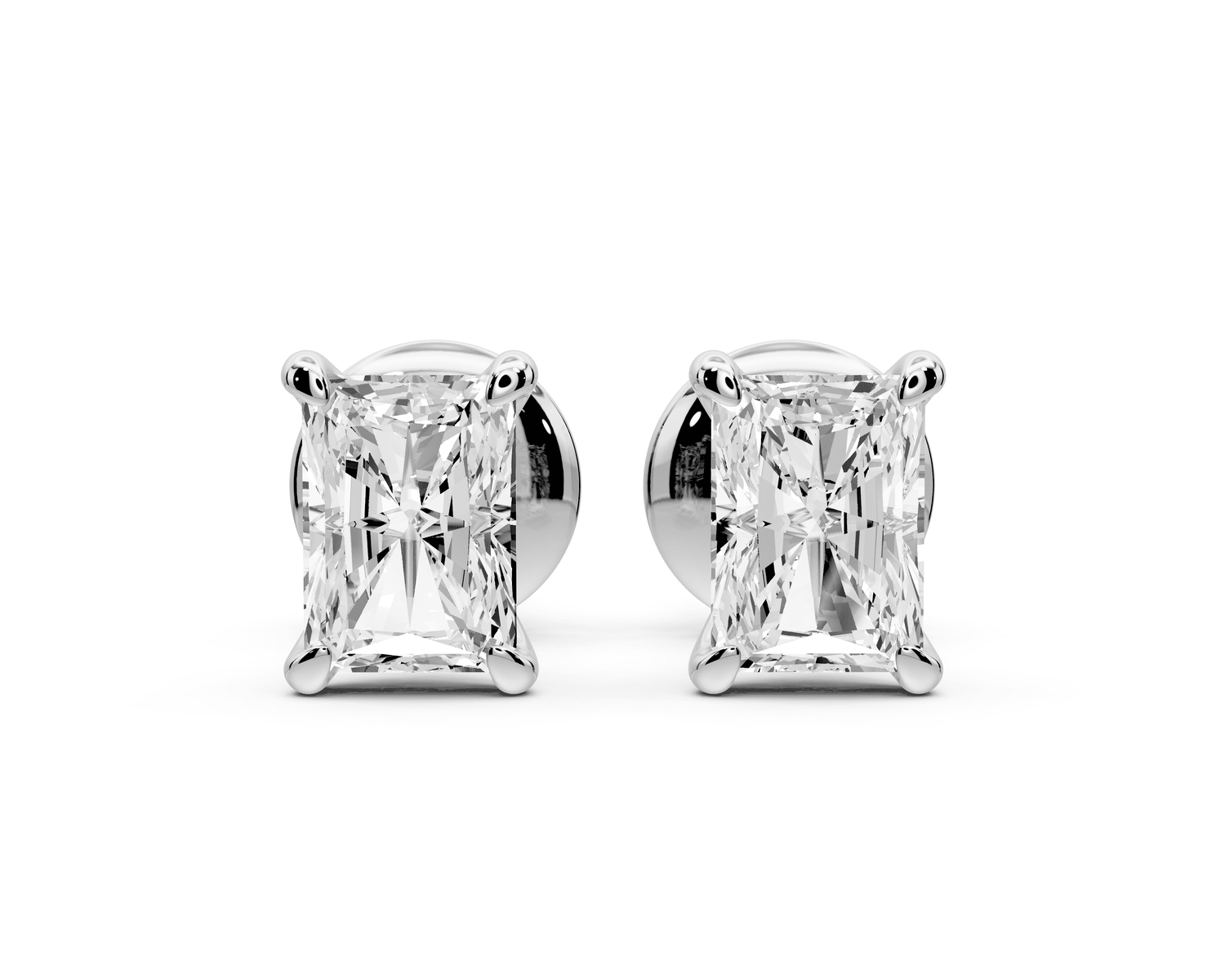 Aura - 1ct 14k white gold Radiant - Cut Diamond Stud Earrings - Mr. Alex Jewelry
