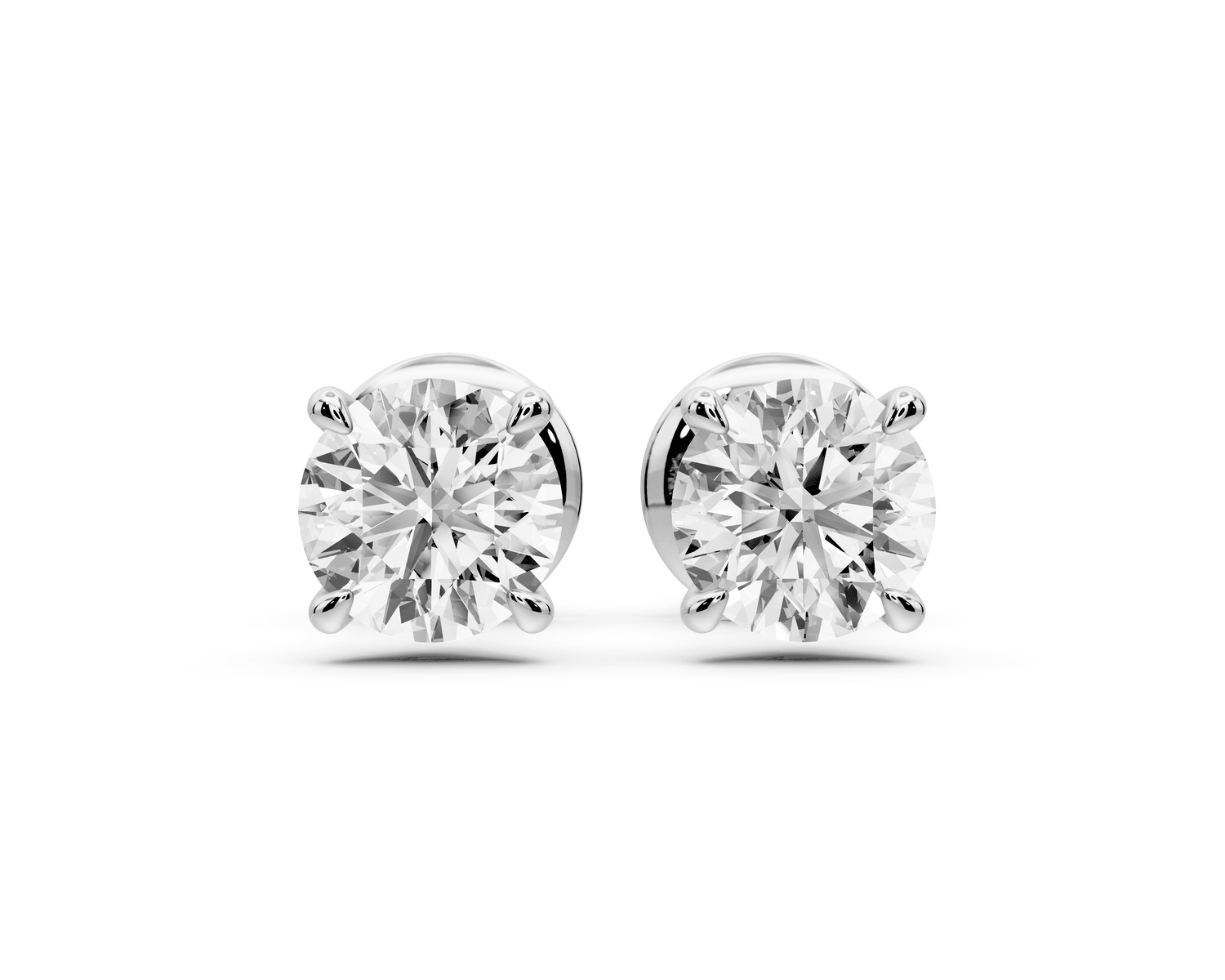 Aura - 1ct 14k white gold Round - Cut Diamond Stud Earrings - Mr. Alex Jewelry