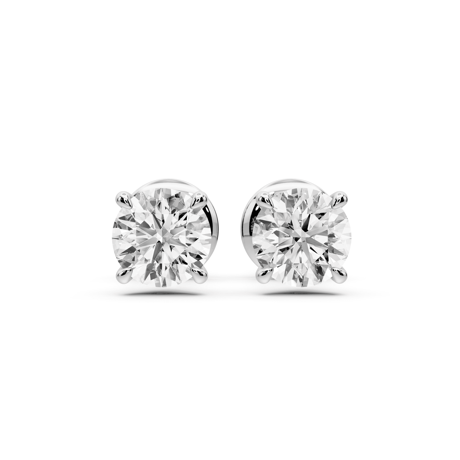 Aura - 1ct 14k white gold Round - Cut Diamond Stud Earrings - Mr. Alex Jewelry