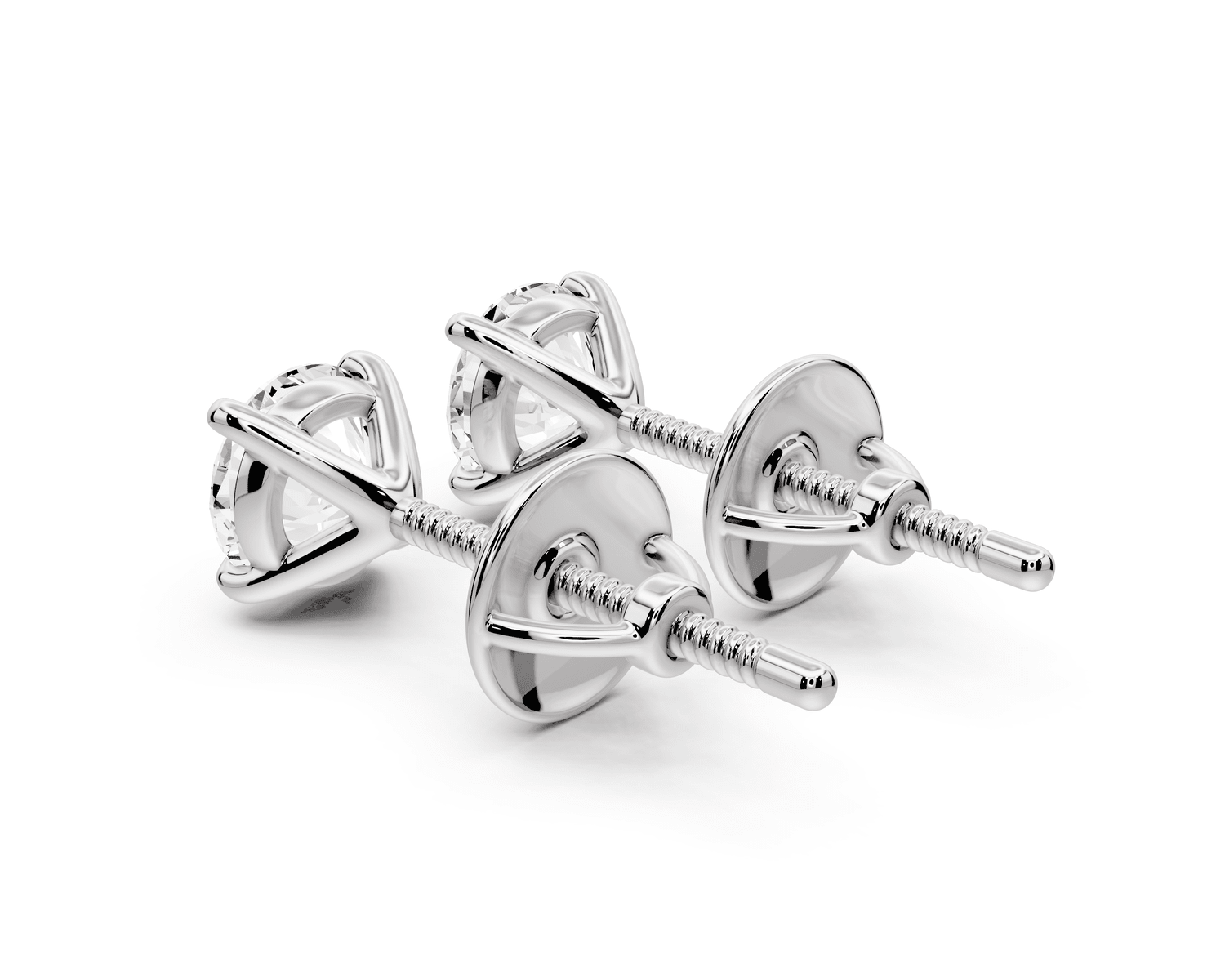 Aura - 1ct 14k white gold Round - Cut Diamond Stud Earrings - Mr. Alex Jewelry