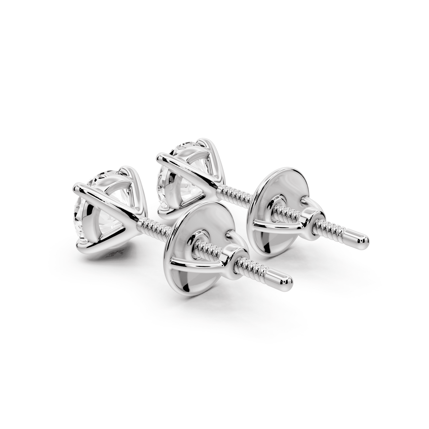 Aura - 1ct 14k white gold Round - Cut Diamond Stud Earrings - Mr. Alex Jewelry