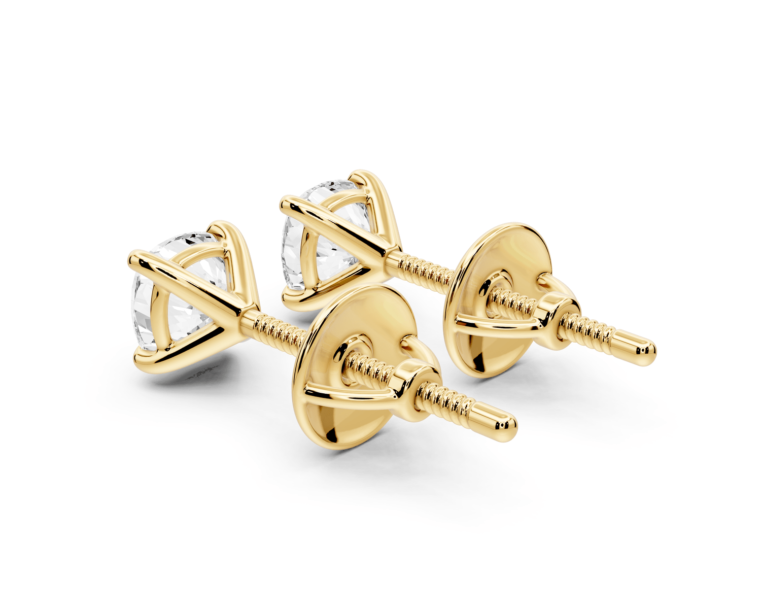 Aura - 1ct 14k yellow gold Cushion - Cut Diamond Stud Earrings - Mr. Alex Jewelry