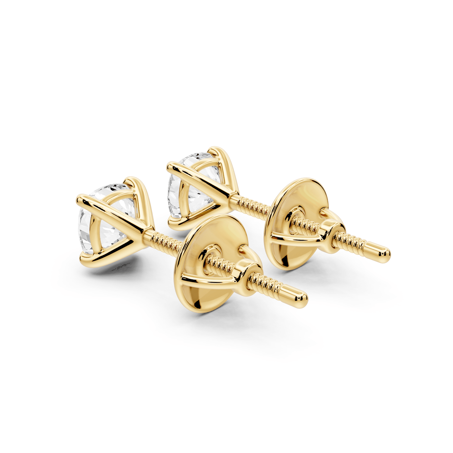 Aura - 1ct 14k yellow gold Cushion - Cut Diamond Stud Earrings - Mr. Alex Jewelry