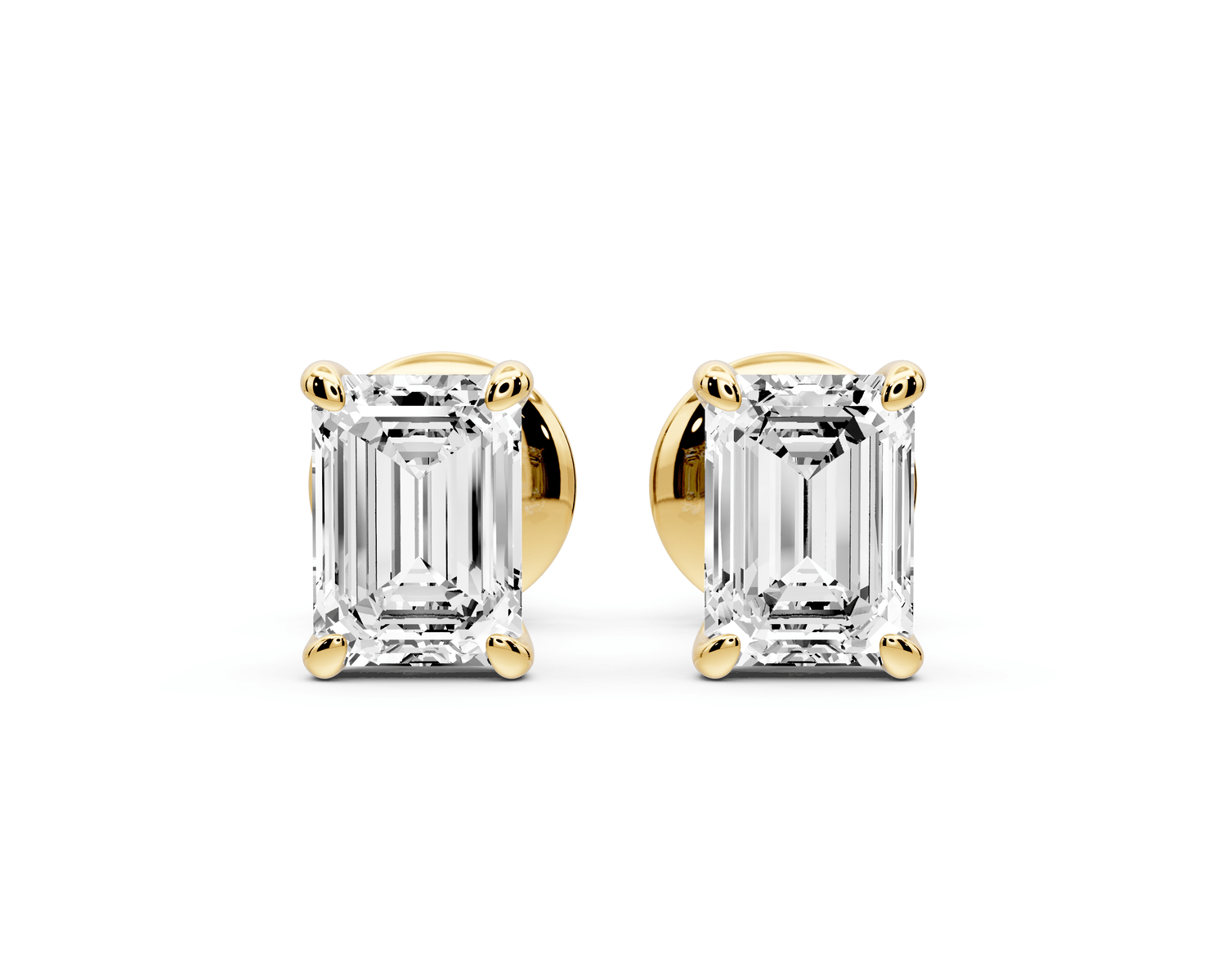 Aura - 1ct 14k yellow gold Emerald - Cut Diamond Stud Earrings - Mr. Alex Jewelry