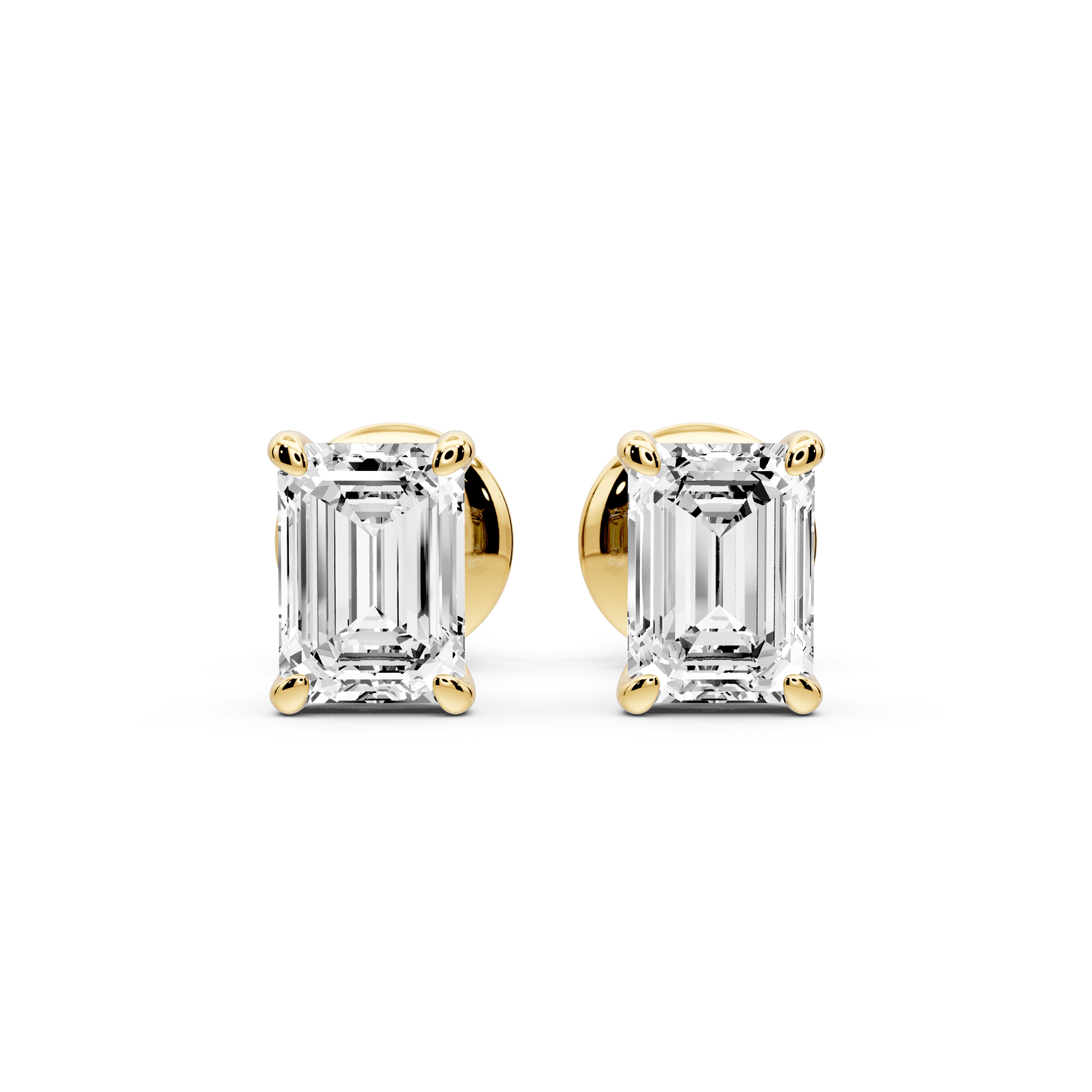 Aura - 1ct 14k yellow gold Emerald - Cut Diamond Stud Earrings - Mr. Alex Jewelry