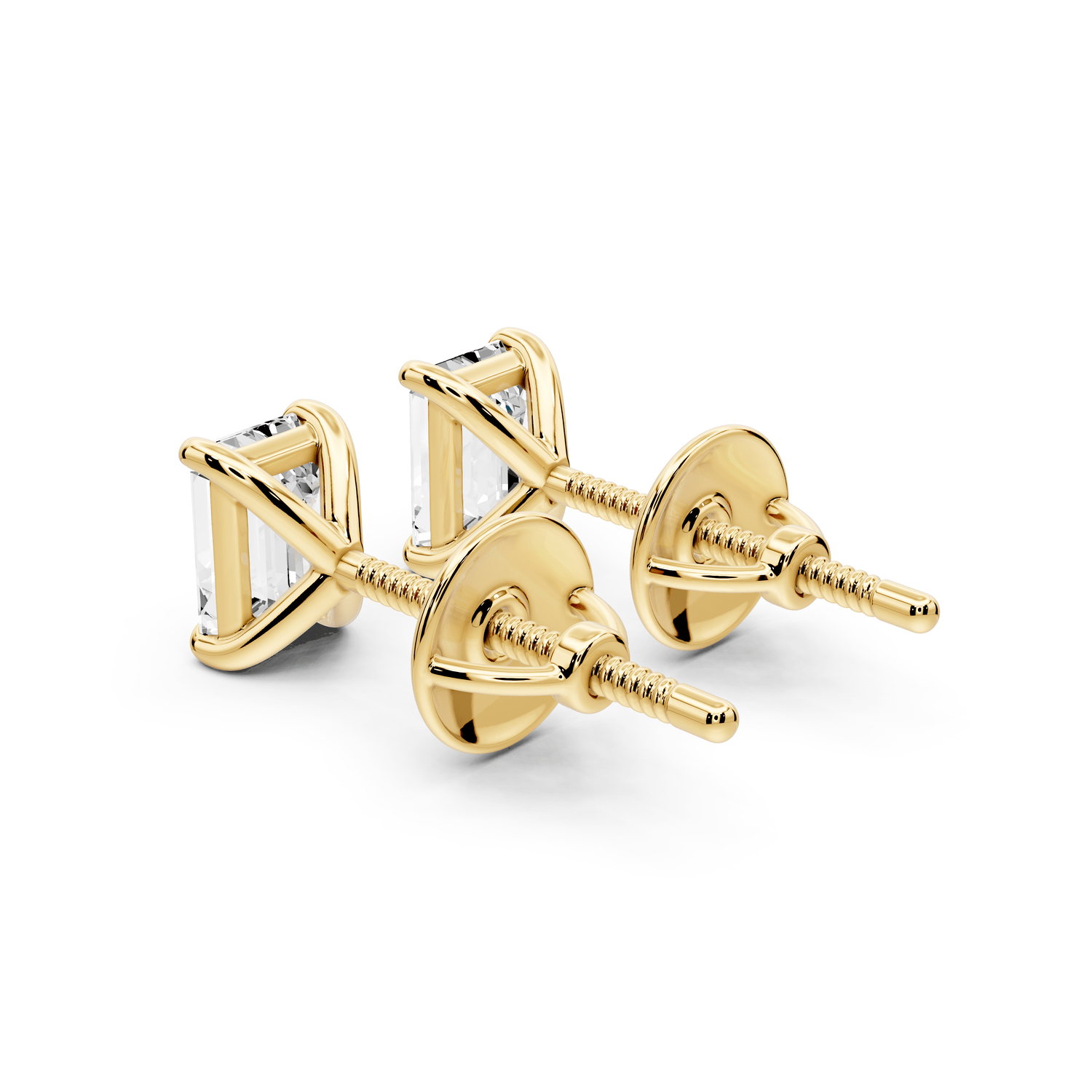 Aura - 1ct 14k yellow gold Emerald - Cut Diamond Stud Earrings - Mr. Alex Jewelry