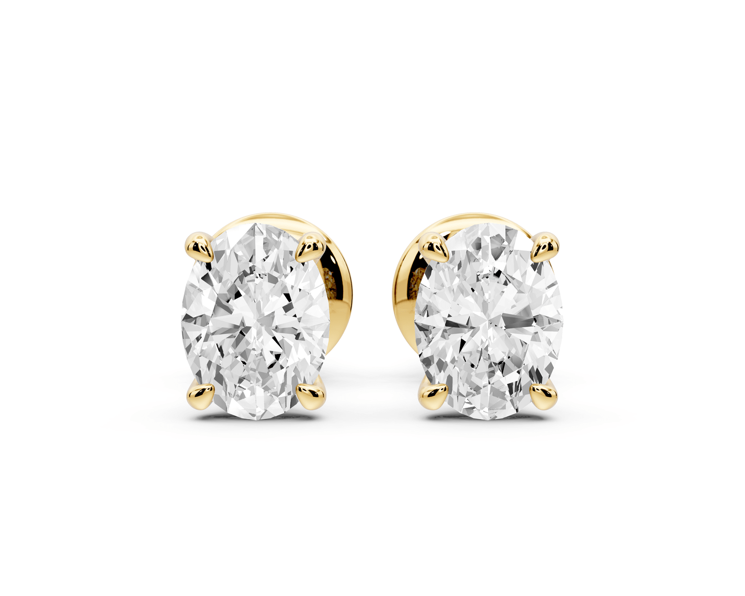 Aura - 1ct 14k yellow gold Oval - Cut Diamond Stud Earrings - Mr. Alex Jewelry
