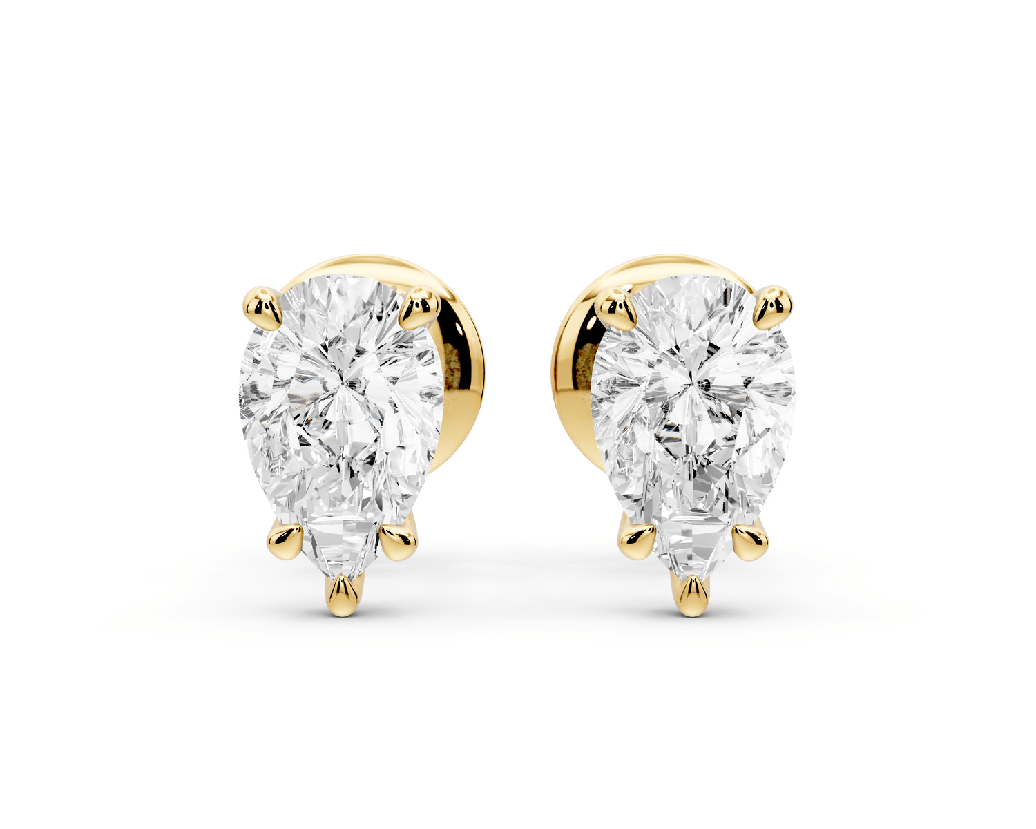 Aura - 1ct 14k yellow gold Pear - Cut Diamond Stud Earrings - Mr. Alex Jewelry