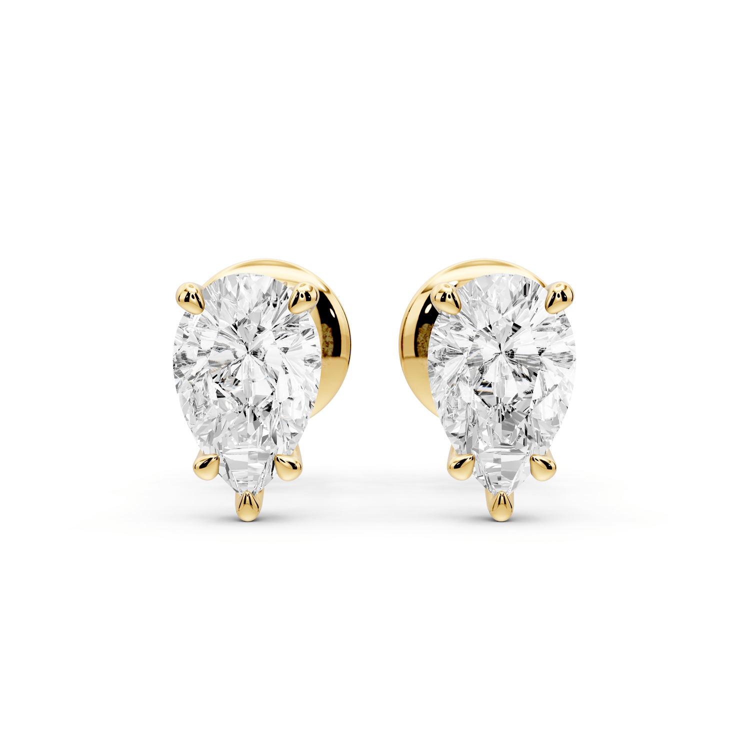 Aura - 1ct 14k yellow gold Pear - Cut Diamond Stud Earrings - Mr. Alex Jewelry