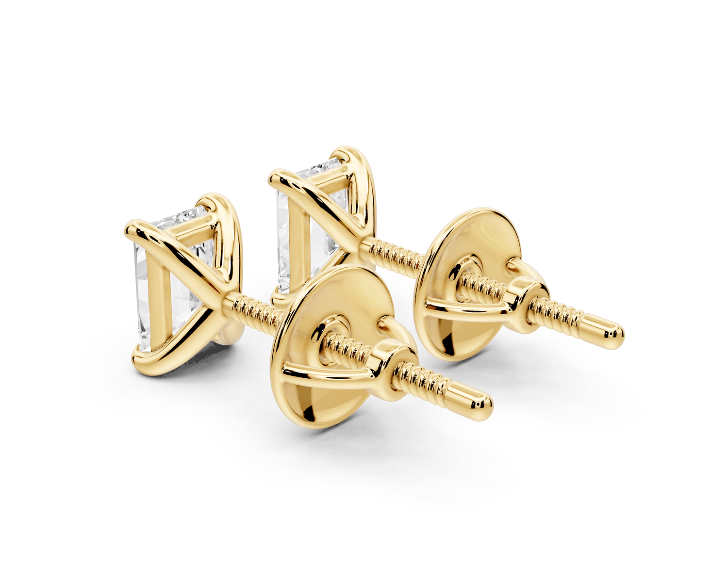 Aura - 1ct 14k yellow gold Radiant - Cut Diamond Stud Earrings - Mr. Alex Jewelry