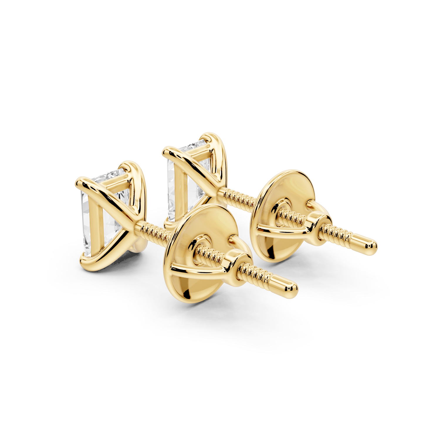 Aura - 1ct 14k yellow gold Radiant - Cut Diamond Stud Earrings - Mr. Alex Jewelry