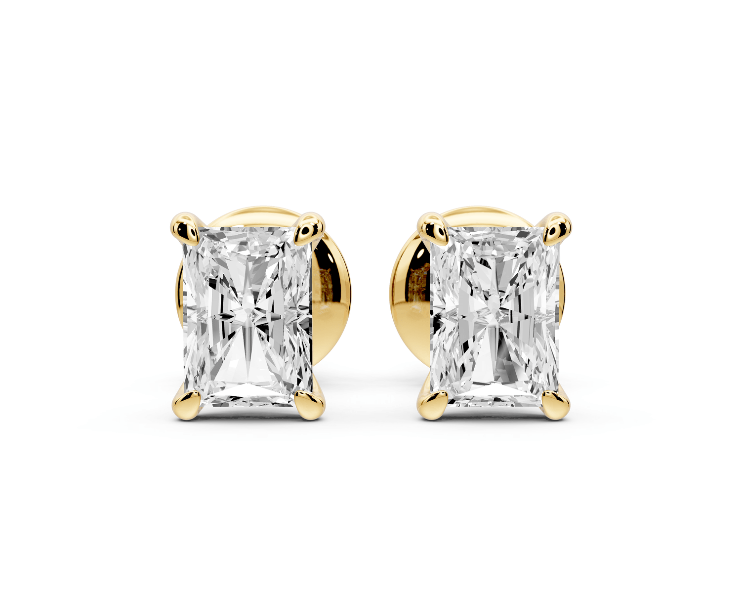 Aura - 1ct 14k yellow gold Radiant - Cut Diamond Stud Earrings - Mr. Alex Jewelry