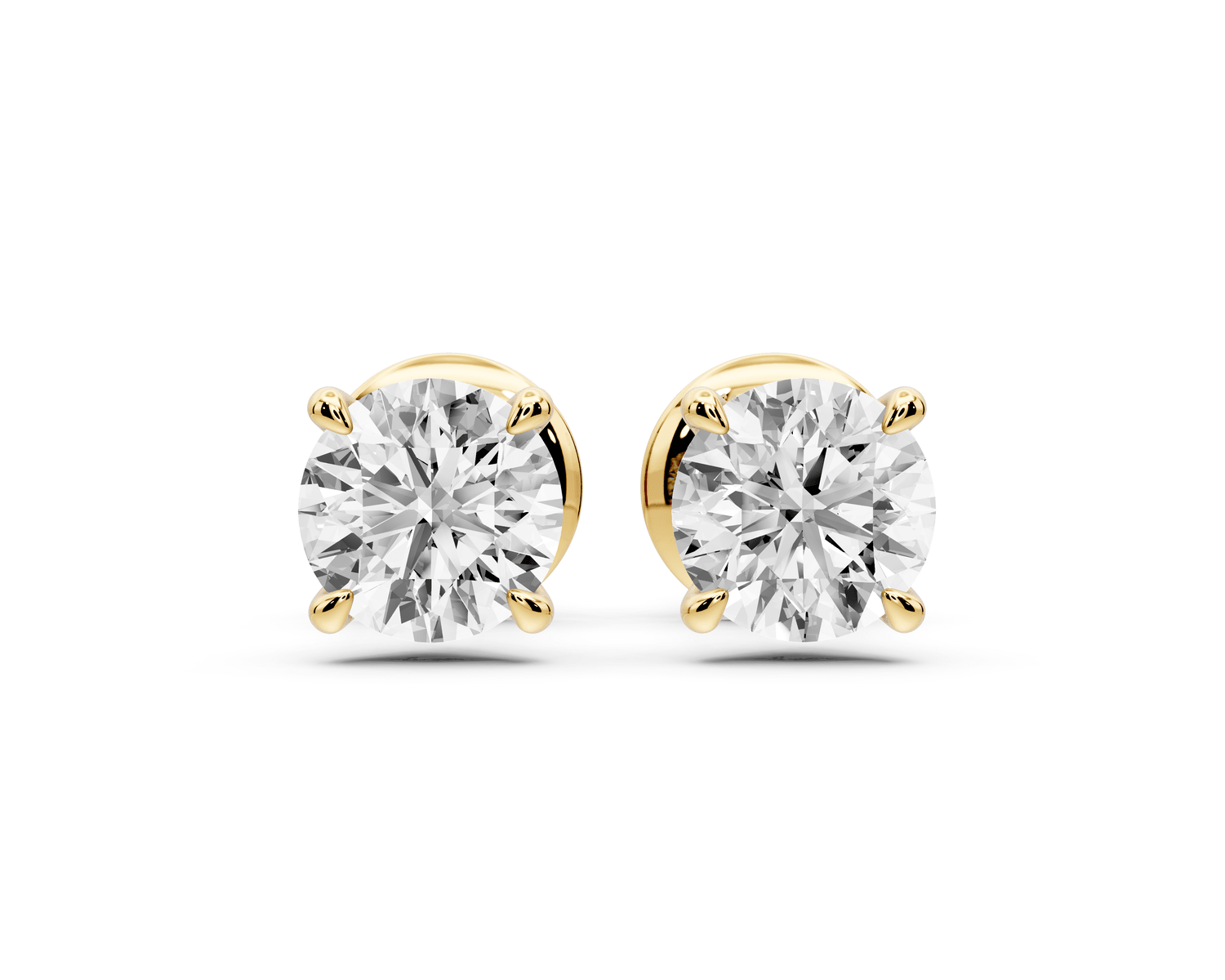 Aura - 1ct 14k yellow gold Round - Cut Diamond Stud Earrings - Mr. Alex Jewelry