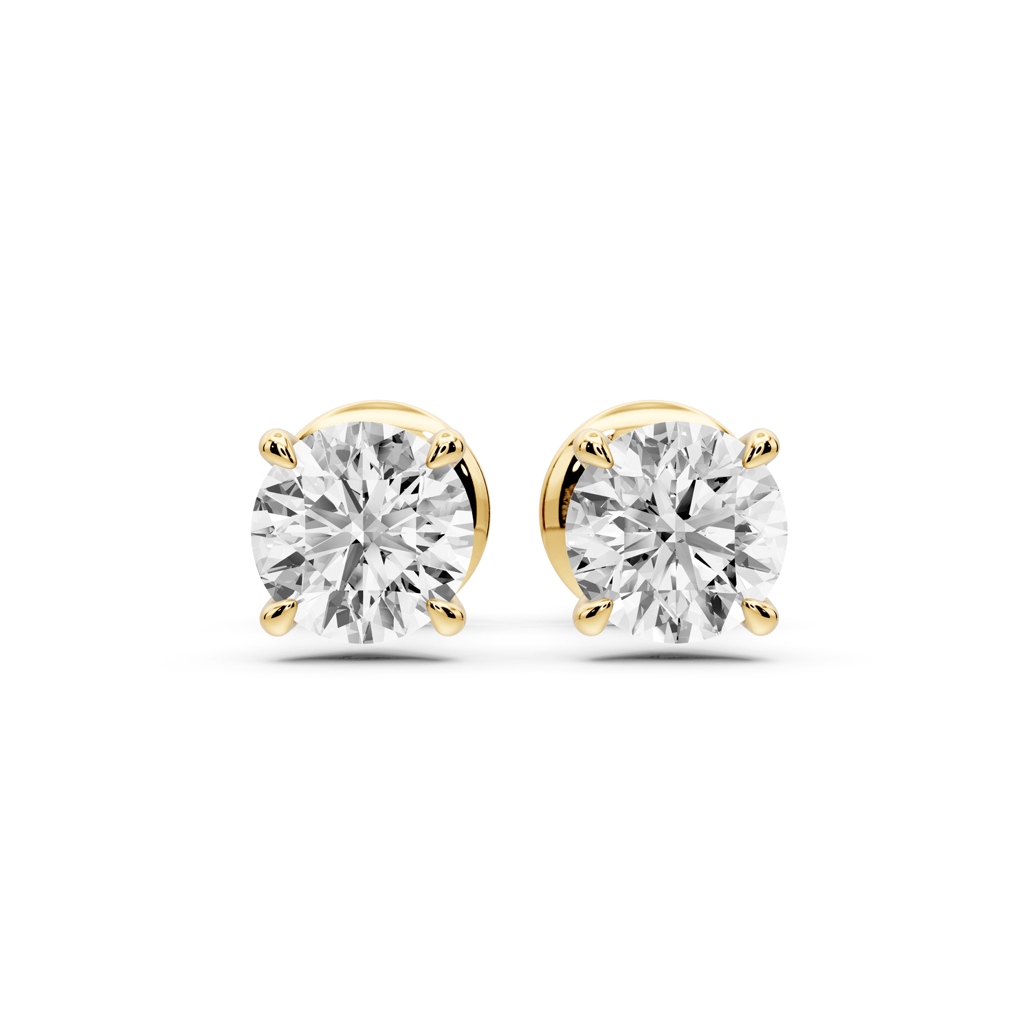 Aura - 1ct 14k yellow gold Round - Cut Diamond Stud Earrings - Mr. Alex Jewelry