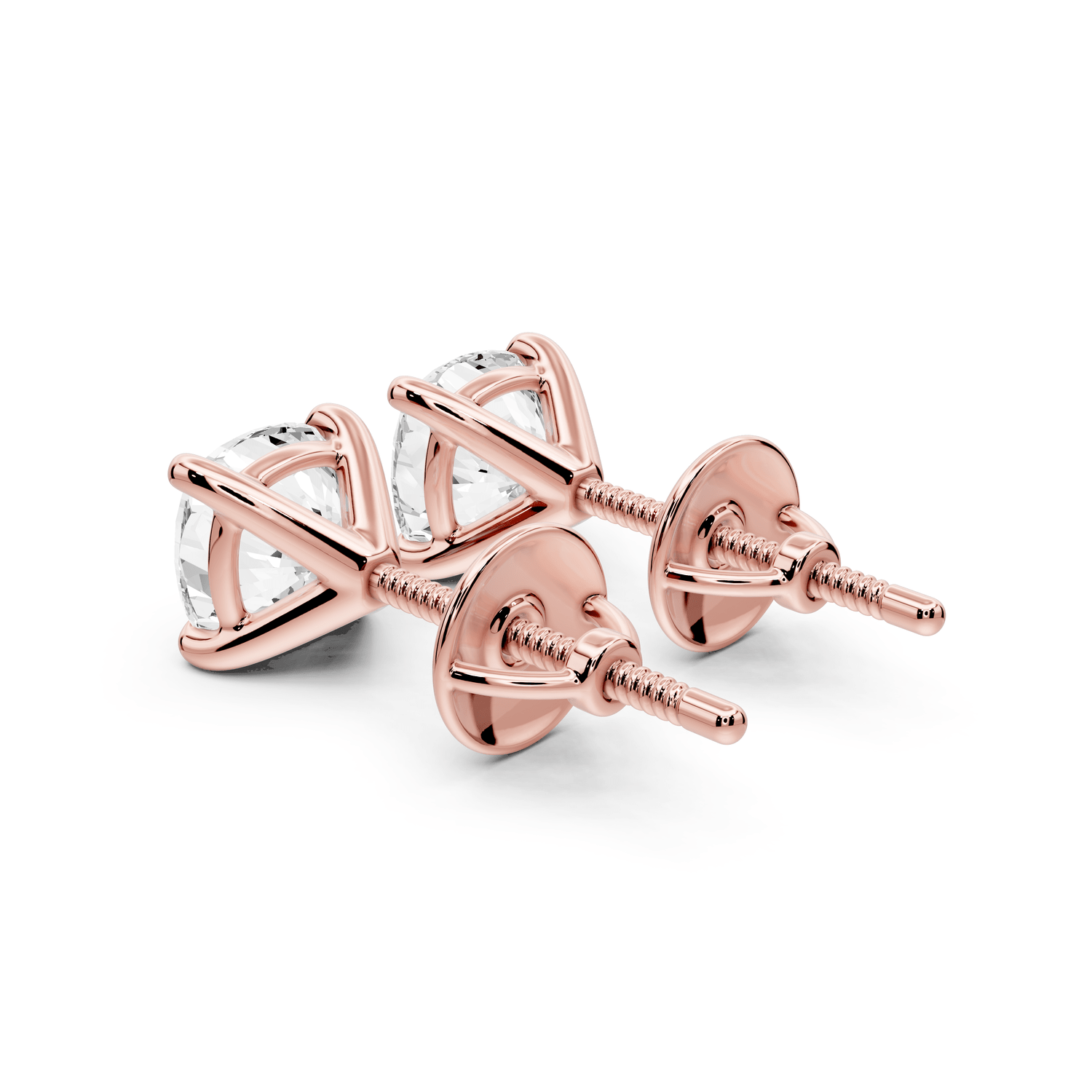 Aura - 2ct 14k rose gold Cushion - Cut Diamond Stud Earrings - Mr. Alex Jewelry
