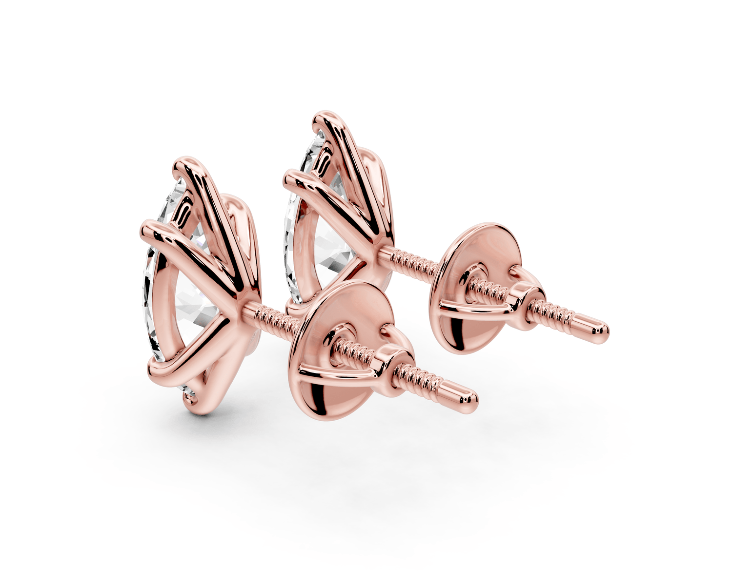 Aura - 2ct 14k rose gold Marquise - Cut Diamond Stud Earrings - Mr. Alex Jewelry