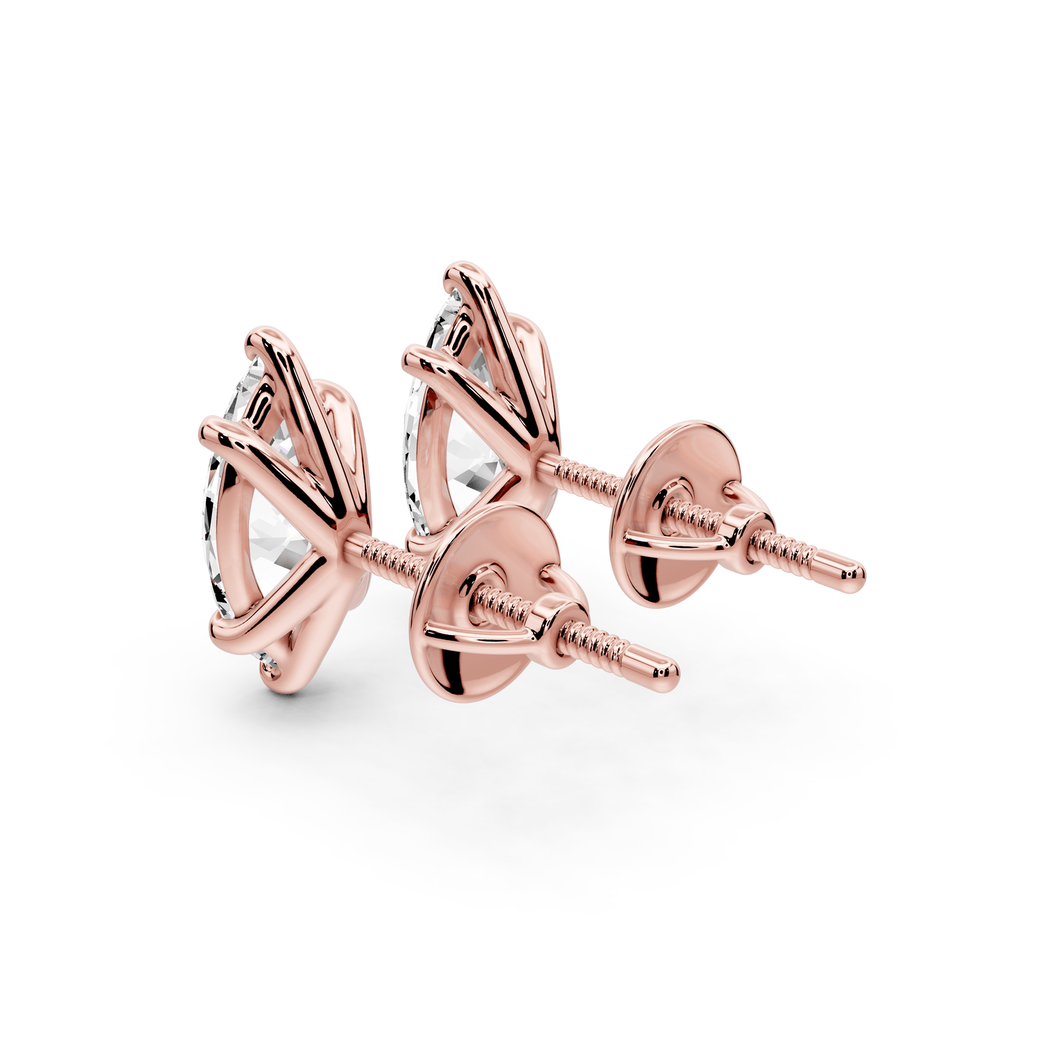 Aura - 2ct 14k rose gold Marquise - Cut Diamond Stud Earrings - Mr. Alex Jewelry