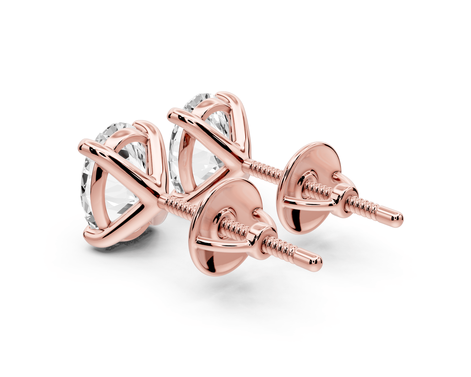 Aura - 2ct 14k rose gold Oval - Cut Diamond Stud Earrings - Mr. Alex Jewelry