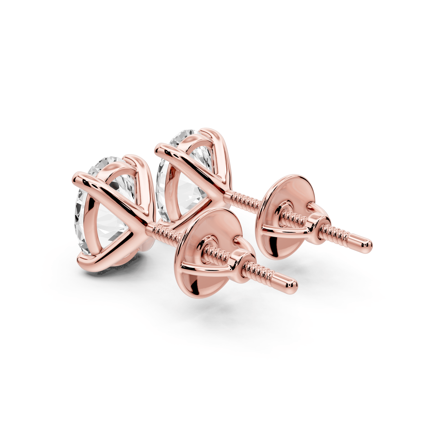 Aura - 2ct 14k rose gold Oval - Cut Diamond Stud Earrings - Mr. Alex Jewelry