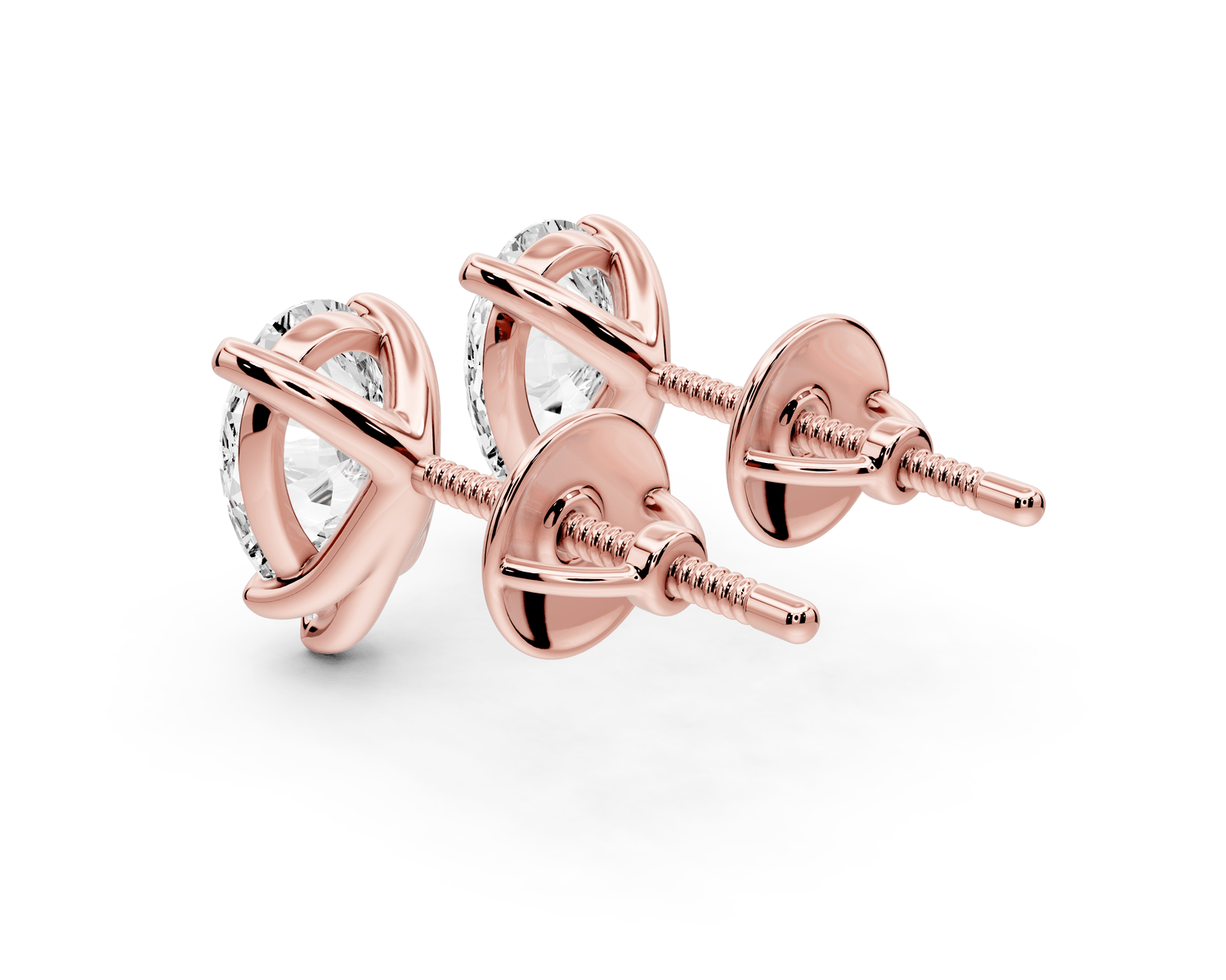 Aura - 2ct 14k rose gold Pear - Cut Diamond Stud Earrings - Mr. Alex Jewelry