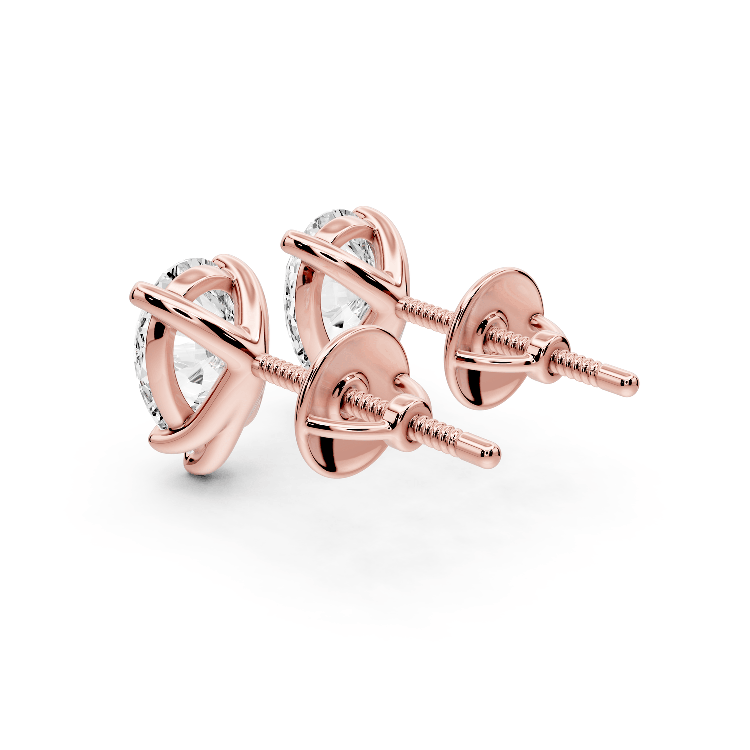 Aura - 2ct 14k rose gold Pear - Cut Diamond Stud Earrings - Mr. Alex Jewelry