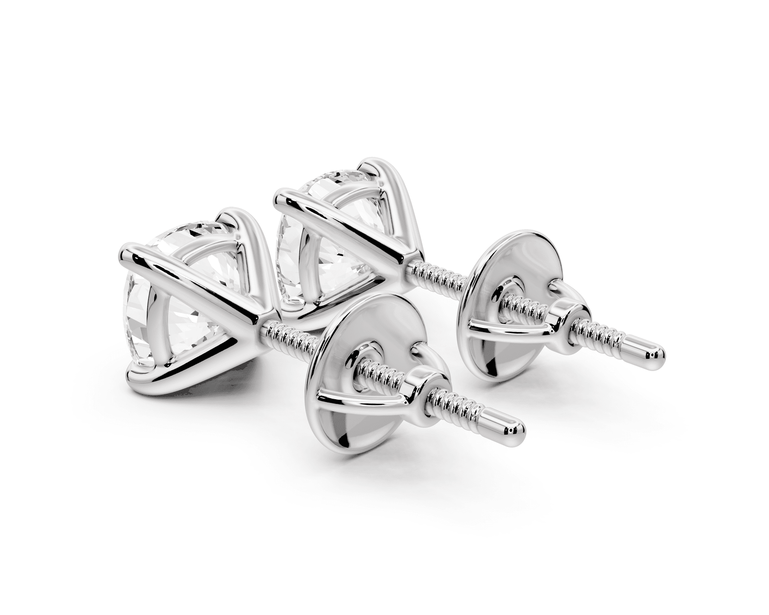 Aura - 2ct 14k white gold Cushion - Cut Diamond Stud Earrings - Mr. Alex Jewelry
