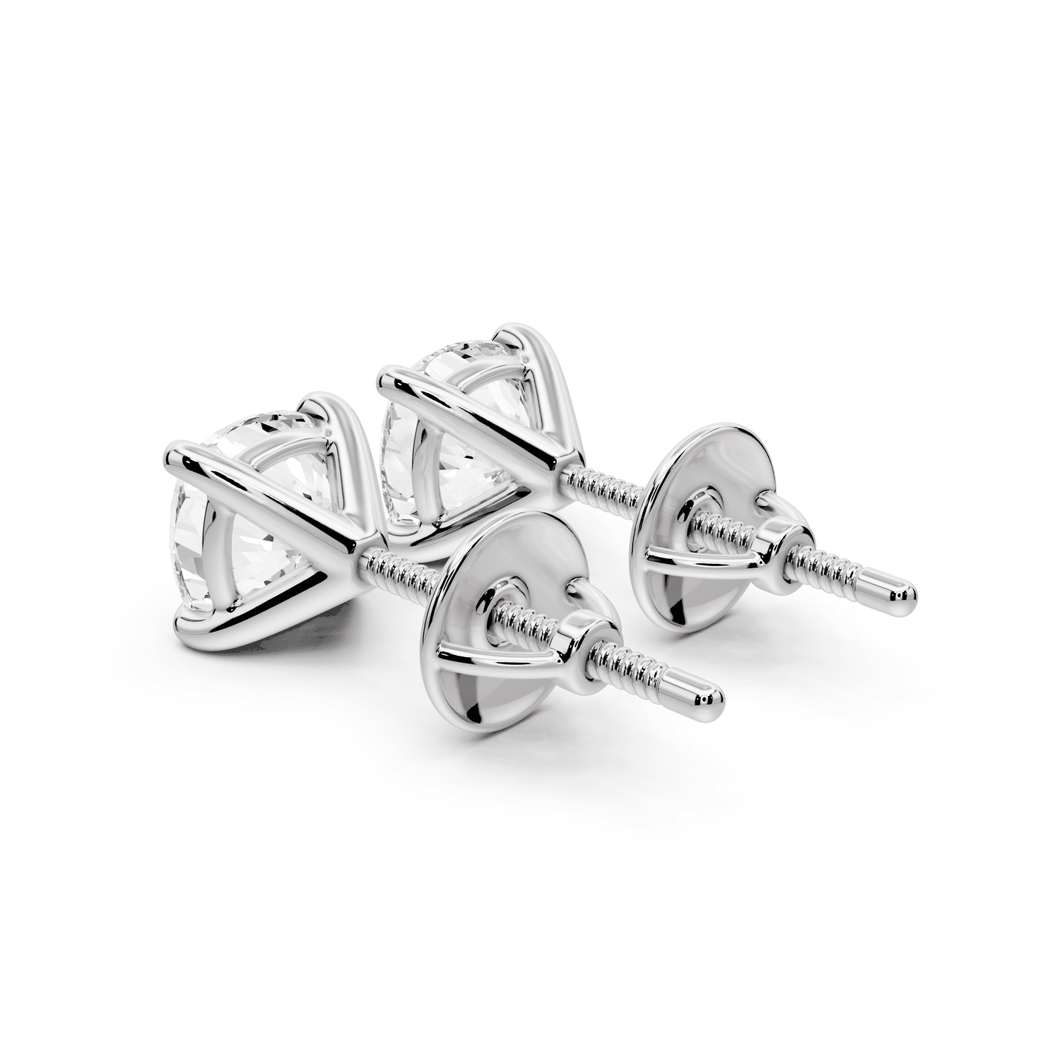 Aura - 2ct 14k white gold Cushion - Cut Diamond Stud Earrings - Mr. Alex Jewelry