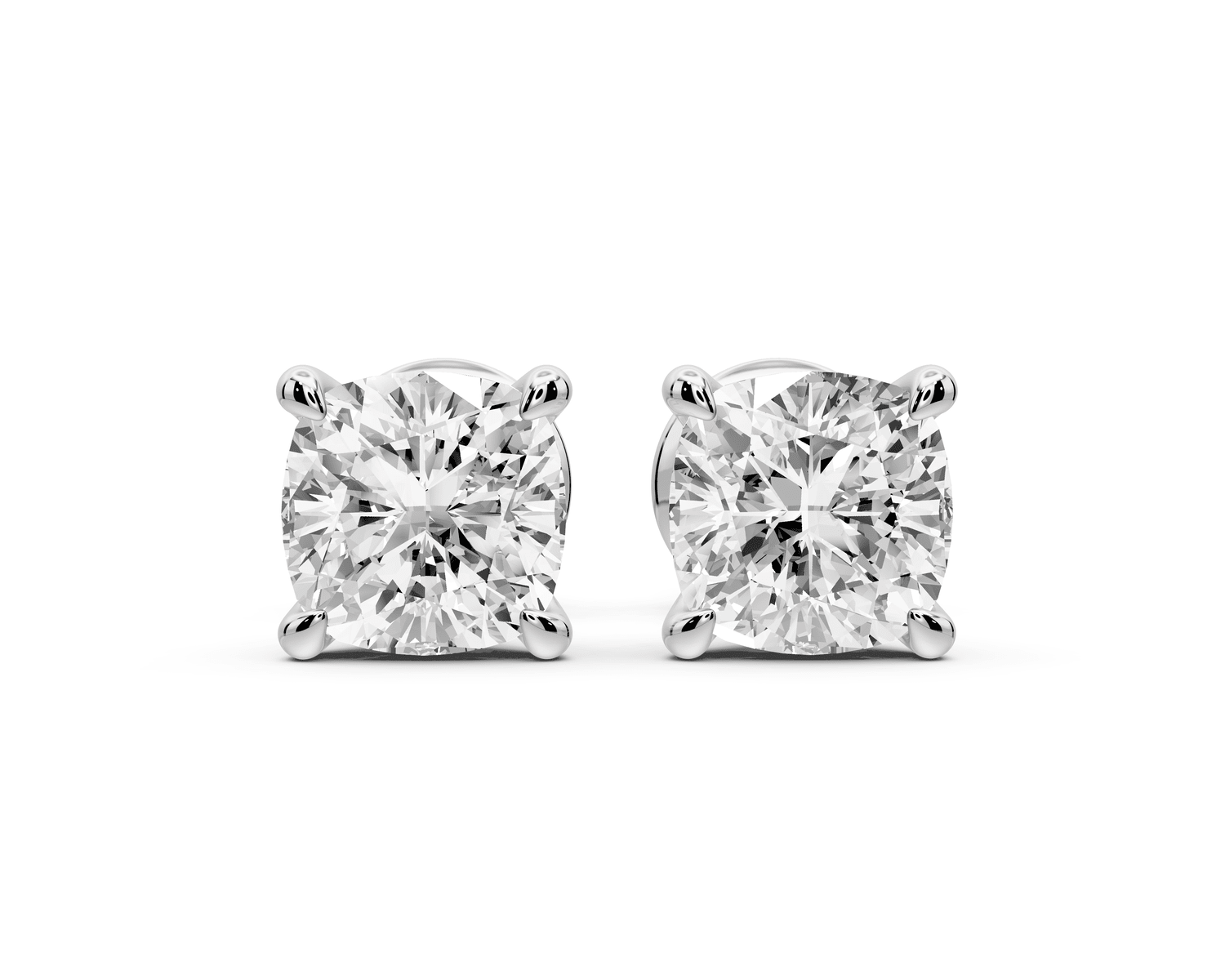 Aura - 2ct 14k white gold Cushion - Cut Diamond Stud Earrings - Mr. Alex Jewelry