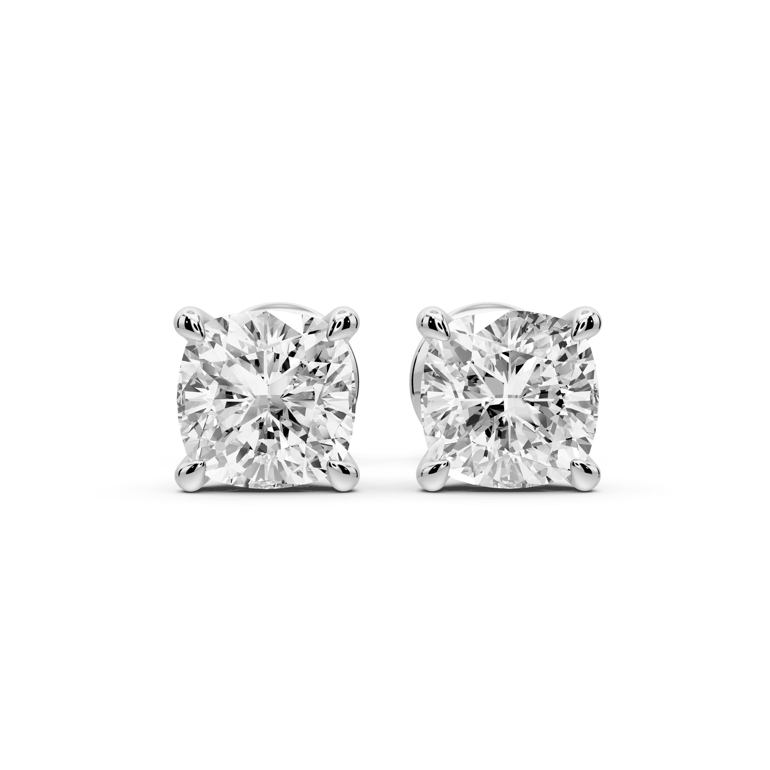 Aura - 2ct 14k white gold Cushion - Cut Diamond Stud Earrings - Mr. Alex Jewelry