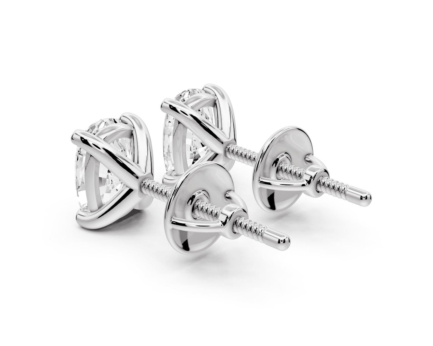 Aura - 2ct 14k white gold Elgcushion - Cut Diamond Stud Earrings - Mr. Alex Jewelry