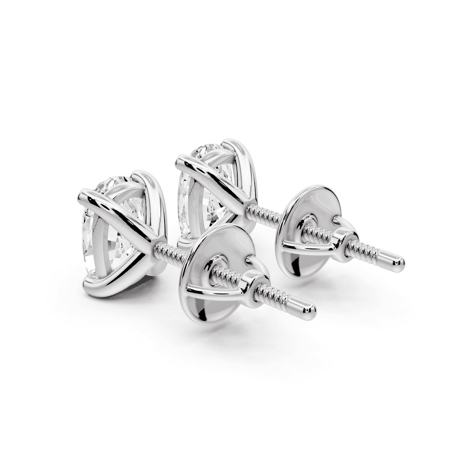 Aura - 2ct 14k white gold Elgcushion - Cut Diamond Stud Earrings - Mr. Alex Jewelry