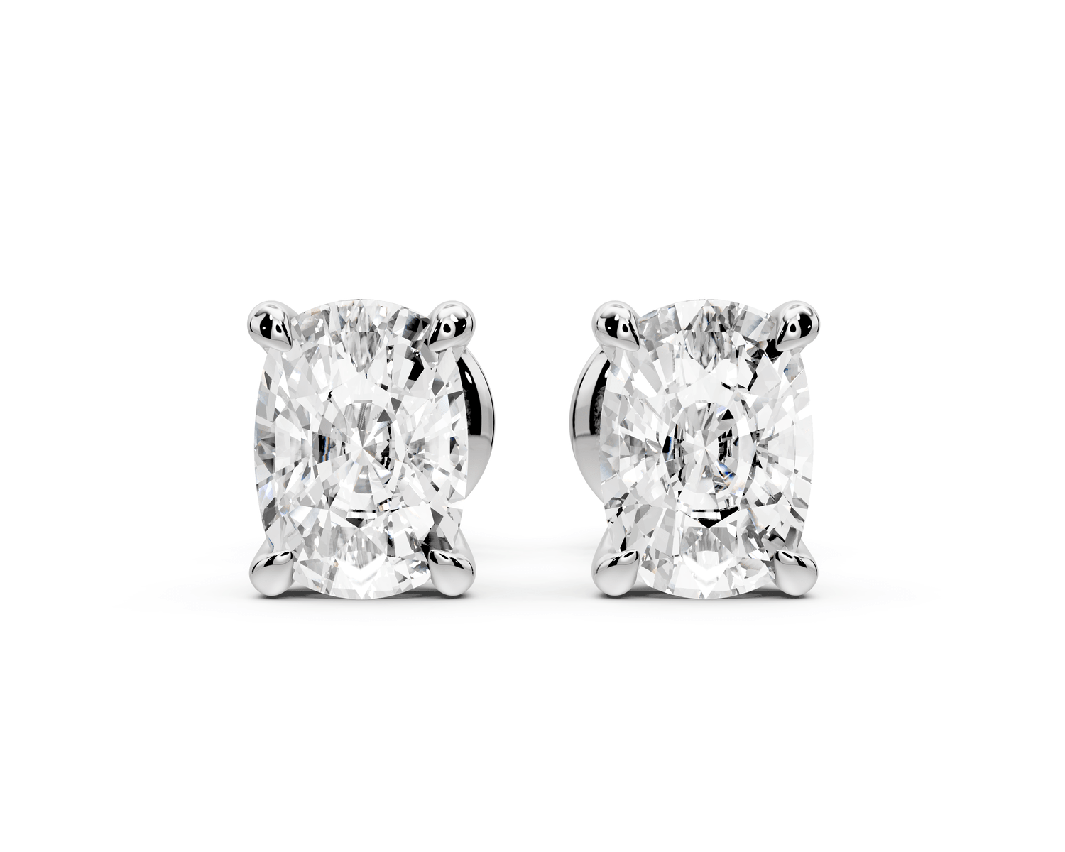 Aura - 2ct 14k white gold Elgcushion - Cut Diamond Stud Earrings - Mr. Alex Jewelry
