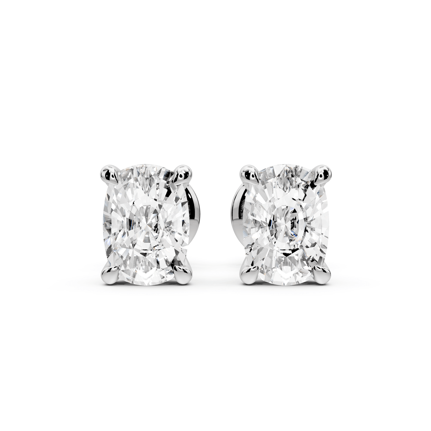 Aura - 2ct 14k white gold Elgcushion - Cut Diamond Stud Earrings - Mr. Alex Jewelry