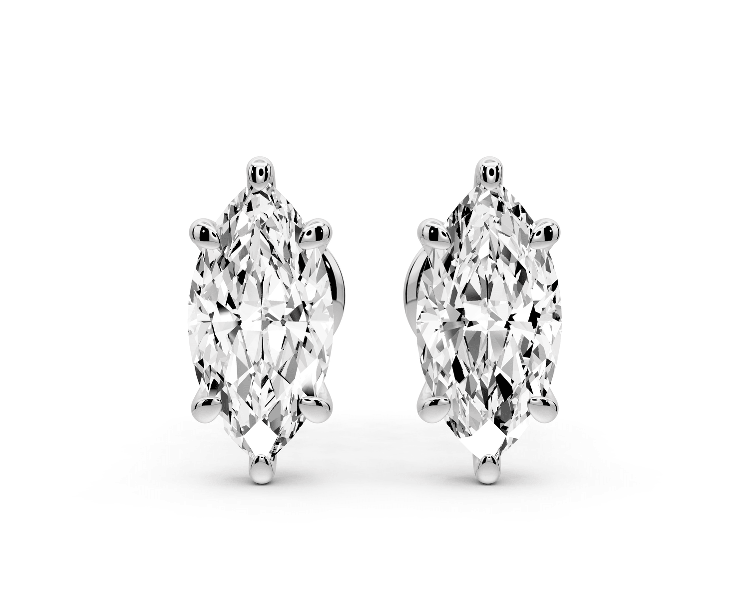Aura - 2ct 14k white gold Marquise - Cut Diamond Stud Earrings - Mr. Alex Jewelry
