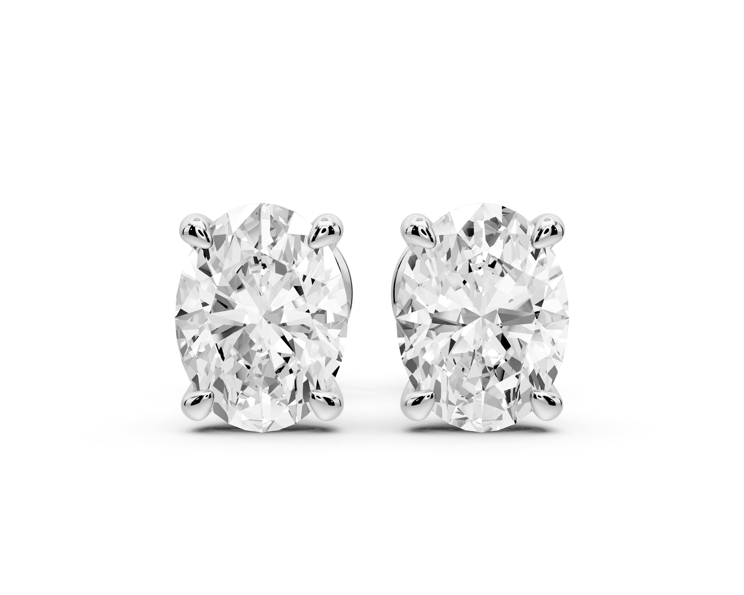 Aura - 2ct 14k white gold Oval - Cut Diamond Stud Earrings - Mr. Alex Jewelry