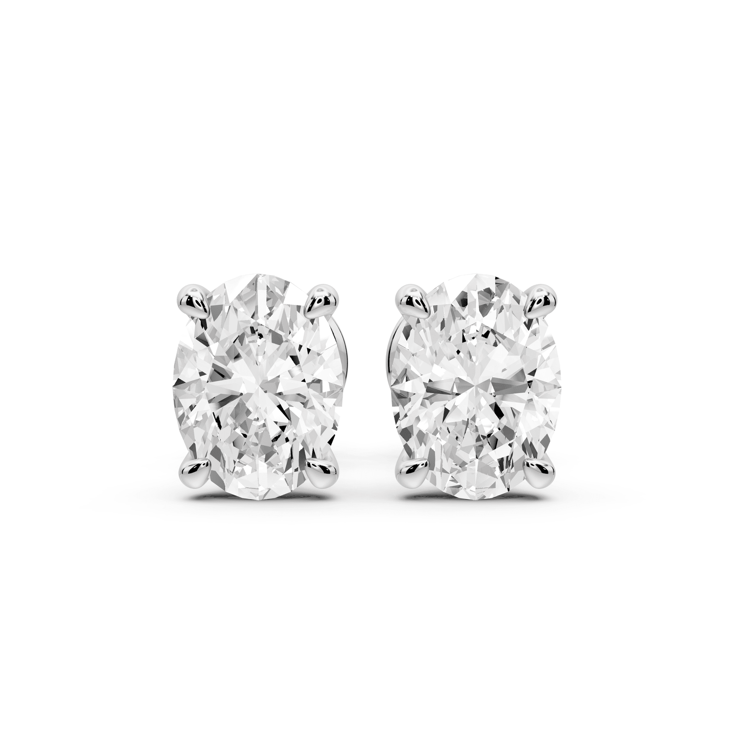Aura - 2ct 14k white gold Oval - Cut Diamond Stud Earrings - Mr. Alex Jewelry