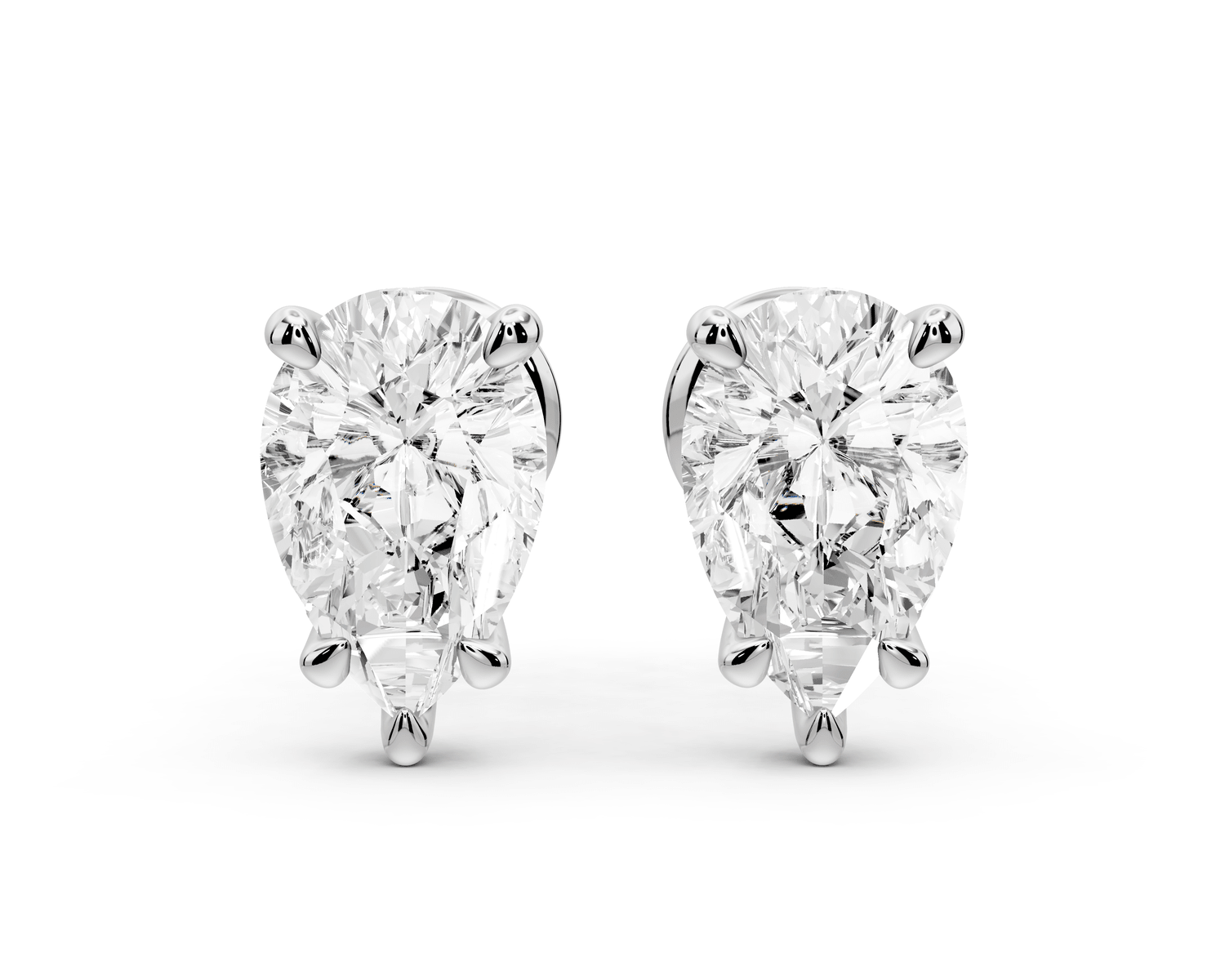 Aura - 2ct 14k white gold Pear - Cut Diamond Stud Earrings - Mr. Alex Jewelry