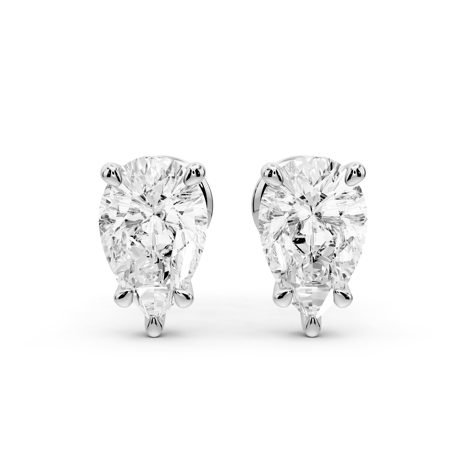 Aura - 2ct 14k white gold Pear - Cut Diamond Stud Earrings - Mr. Alex Jewelry