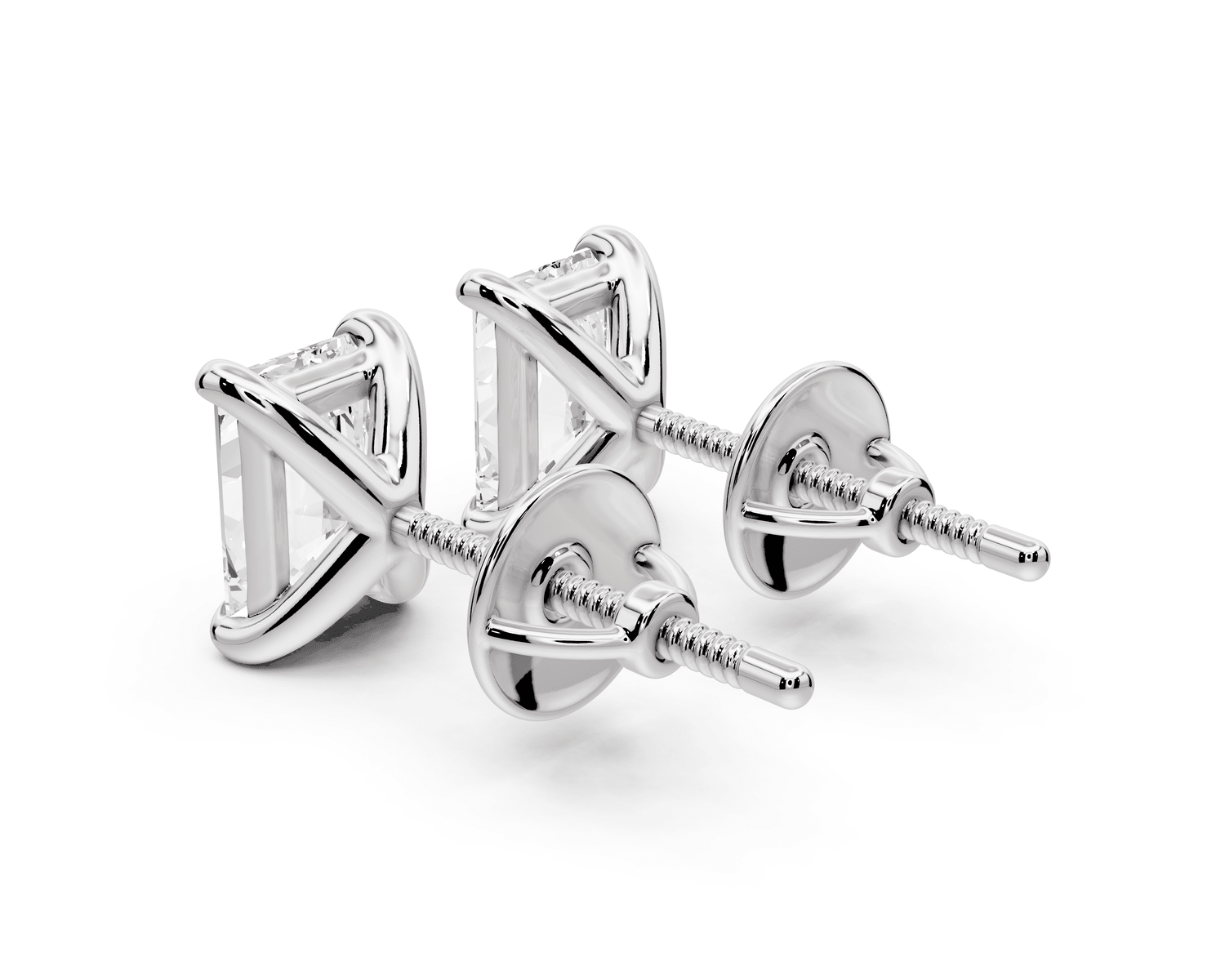 Aura - 2ct 14k white gold Radiant - Cut Diamond Stud Earrings - Mr. Alex Jewelry